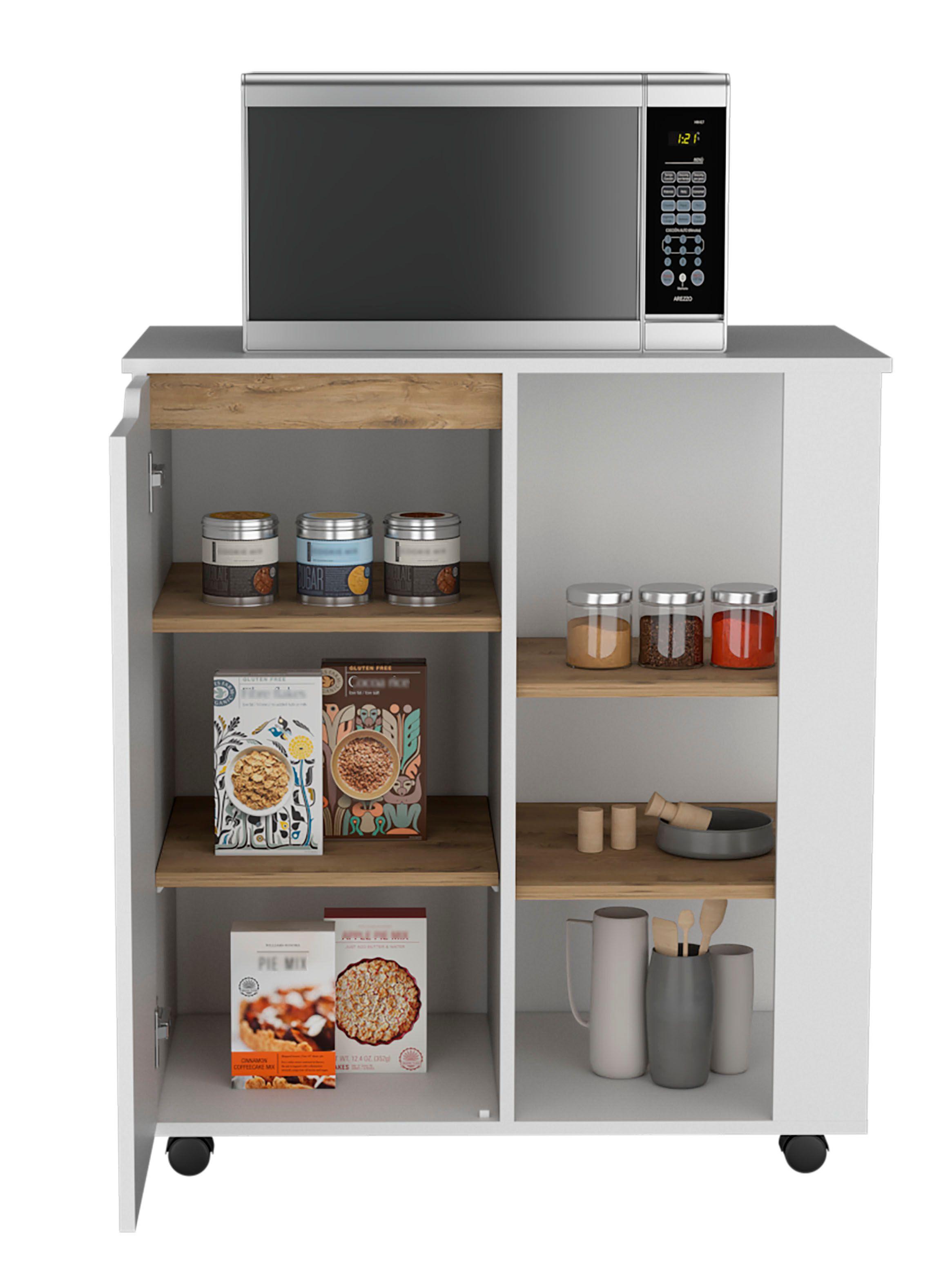 Mueble Microonda 1P 4R Blanco Marquez-3