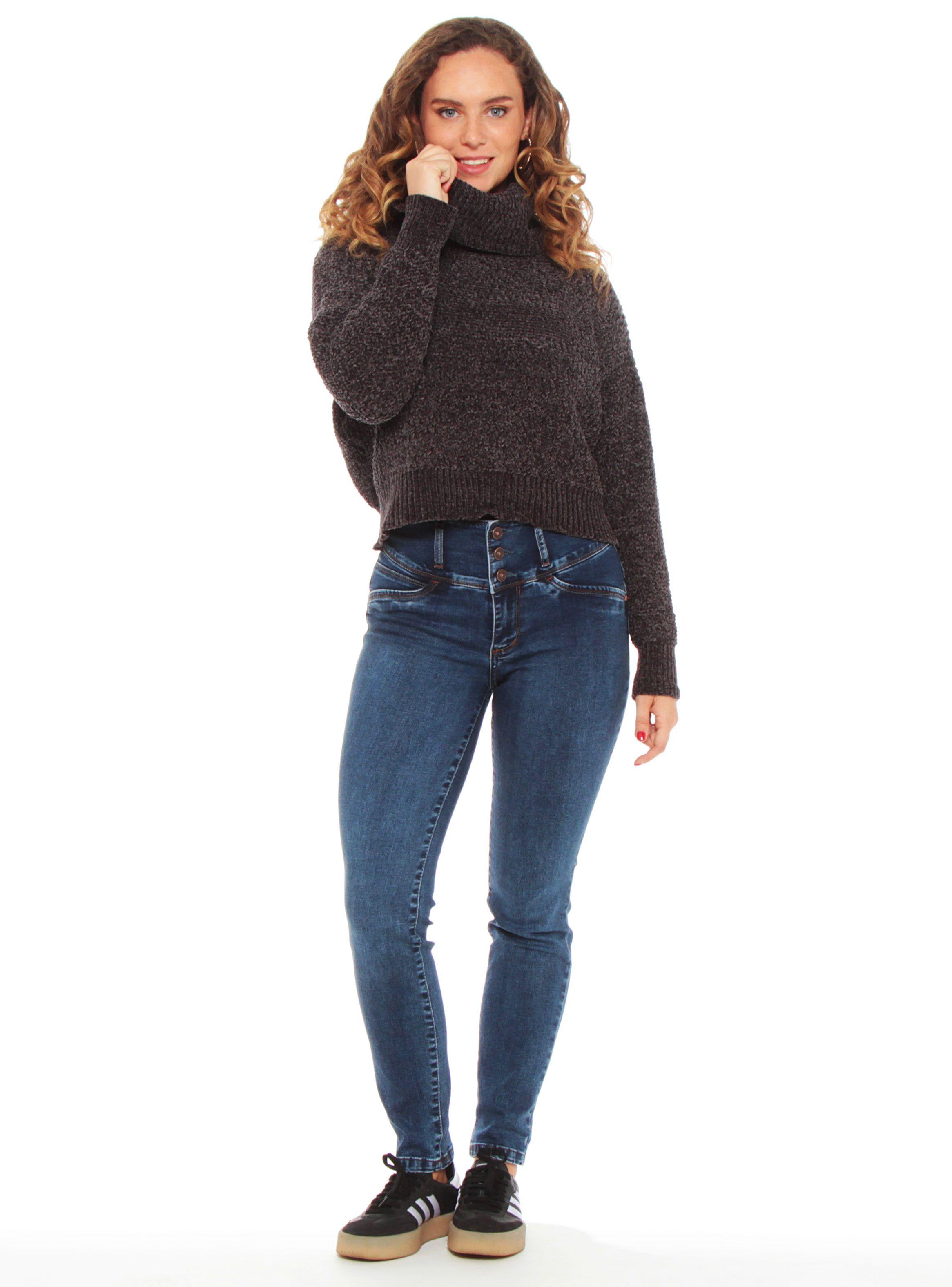 Sweater Manga Larga Cuello Alto Jaspeado-3