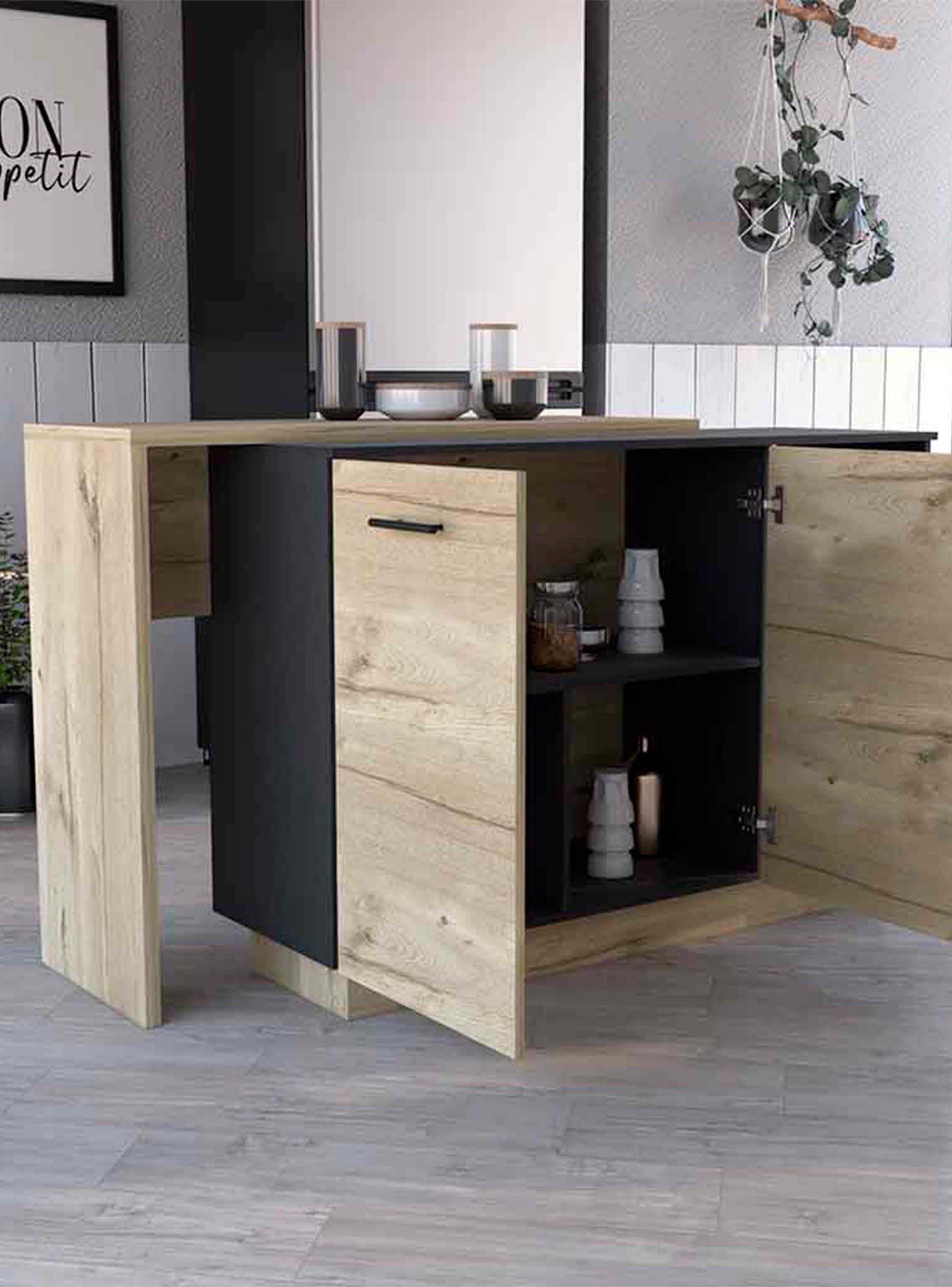 Mueble Isla Cocina Sicilia 2P Wengue Duna-4