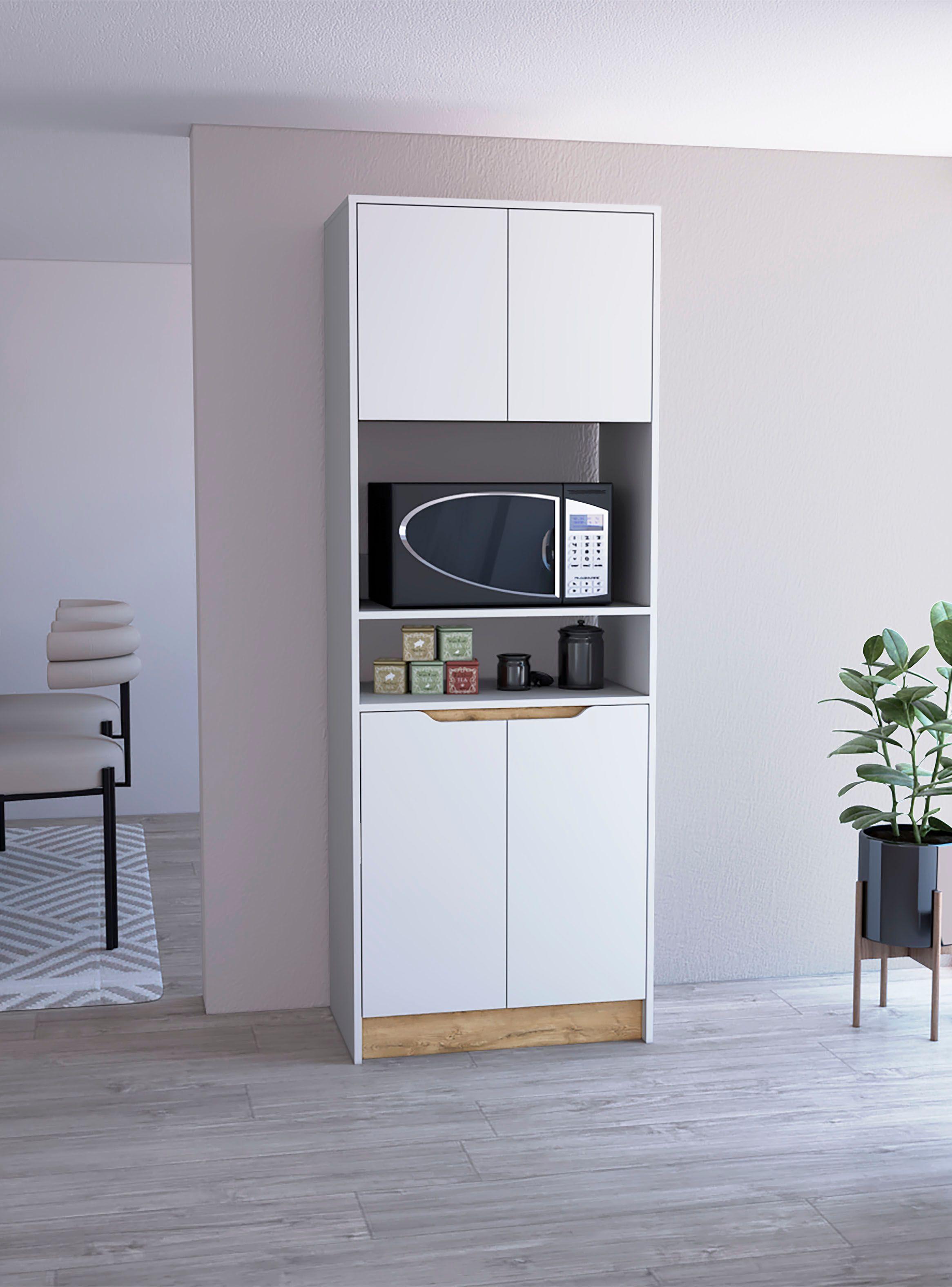 Mueble Microondas Alto 4P Blanco-5