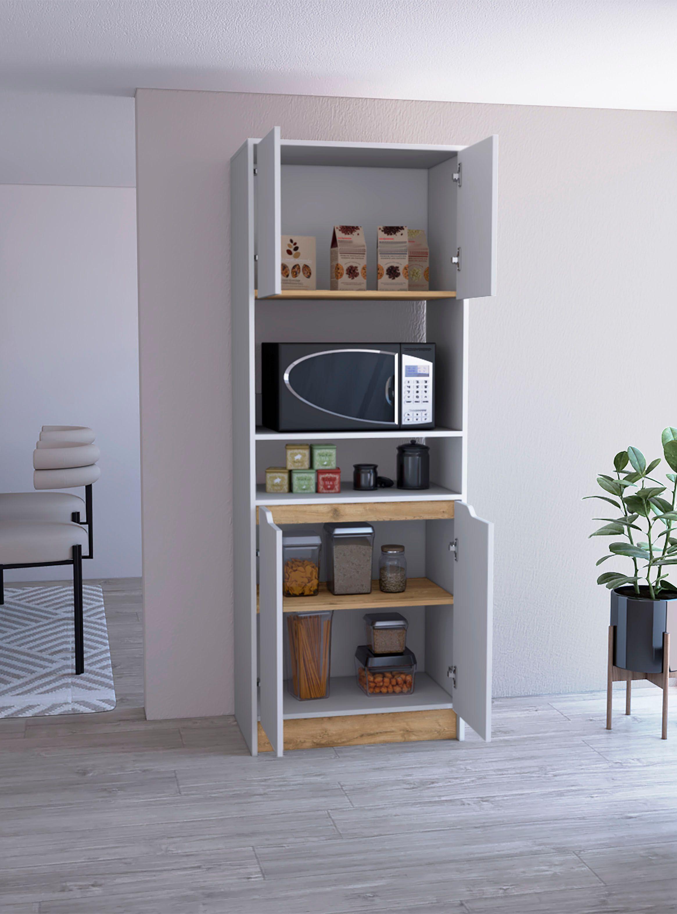Mueble Microondas Alto 4P Blanco-4