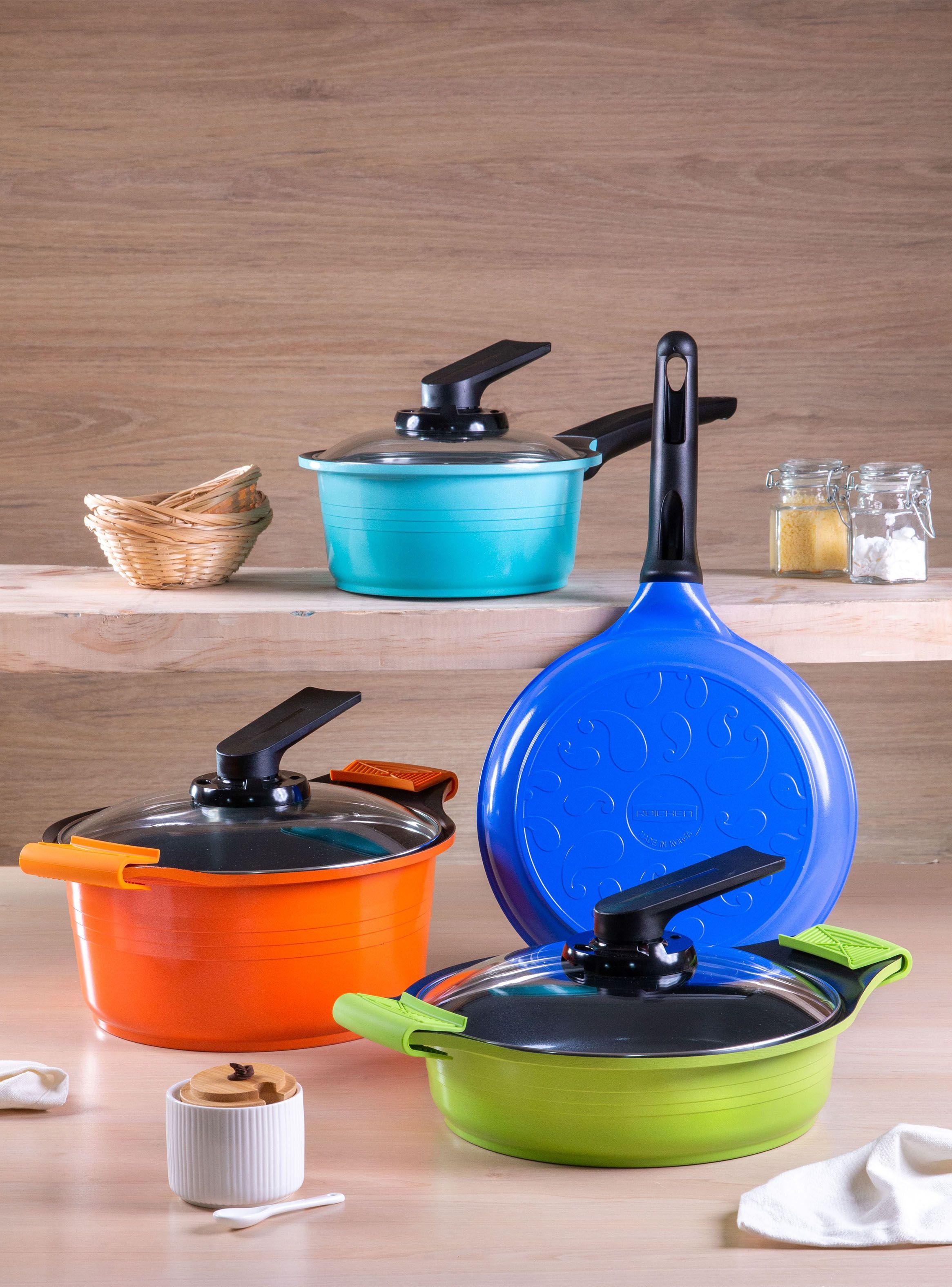 Batería de Cocina Colores 7 Piezas + Set de Cuchillos-3