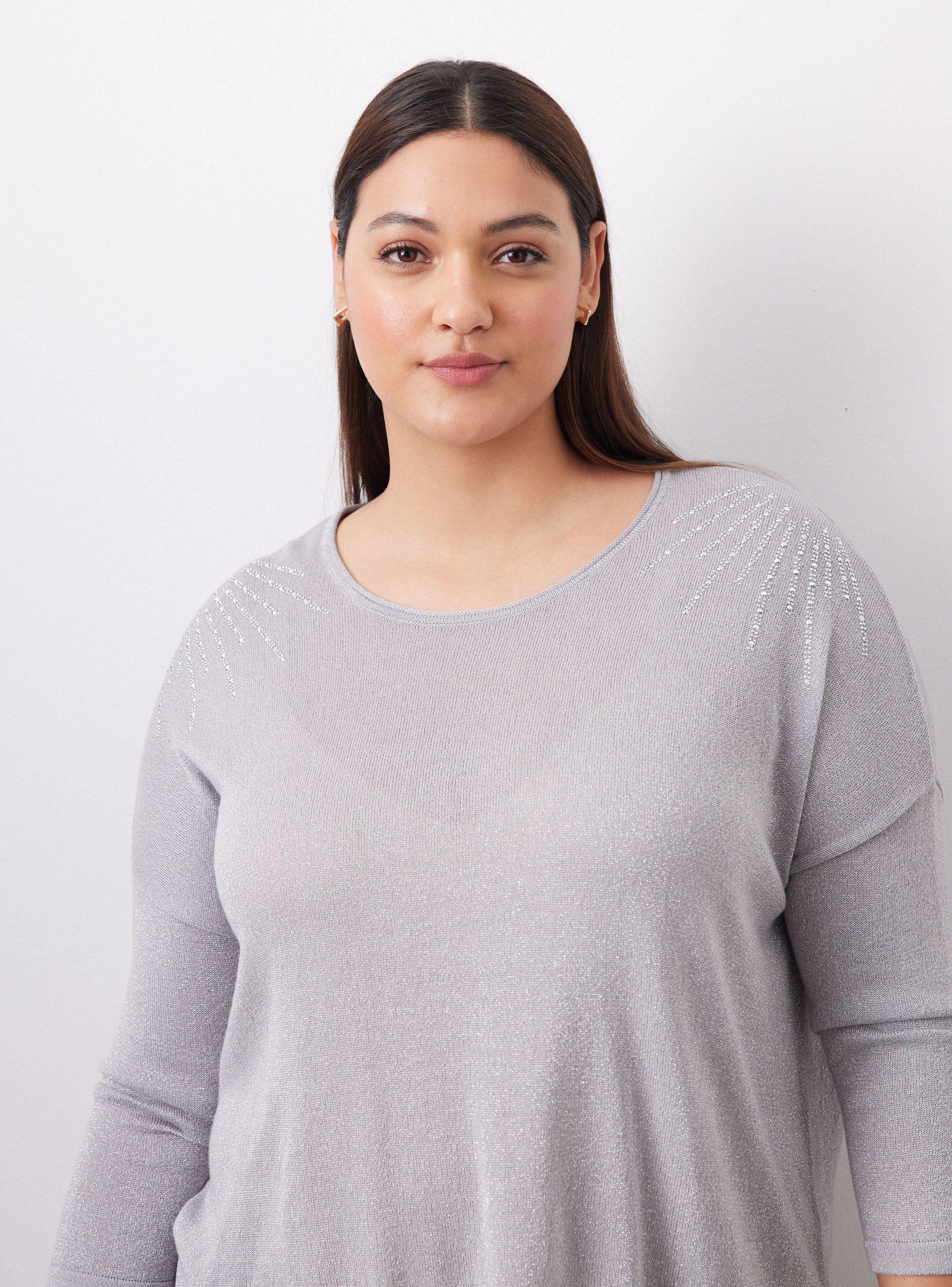 Sweater Tejido Metalizado y Punta Inferior-2