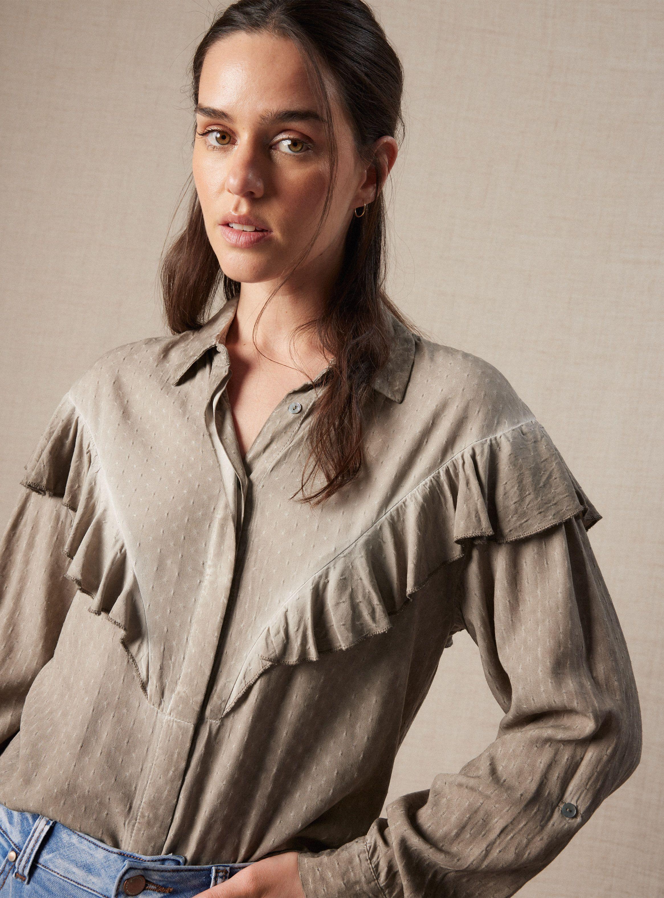 Blusa Vuelo en Delantero y Mangas-2