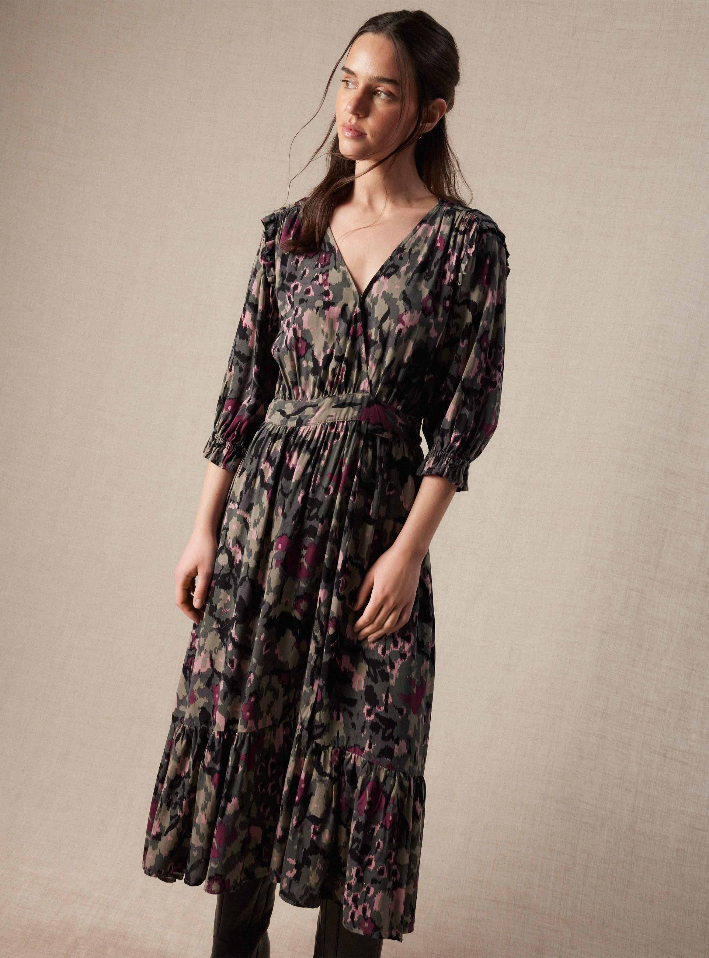 Vestido Estampado Fluido y Largo-0