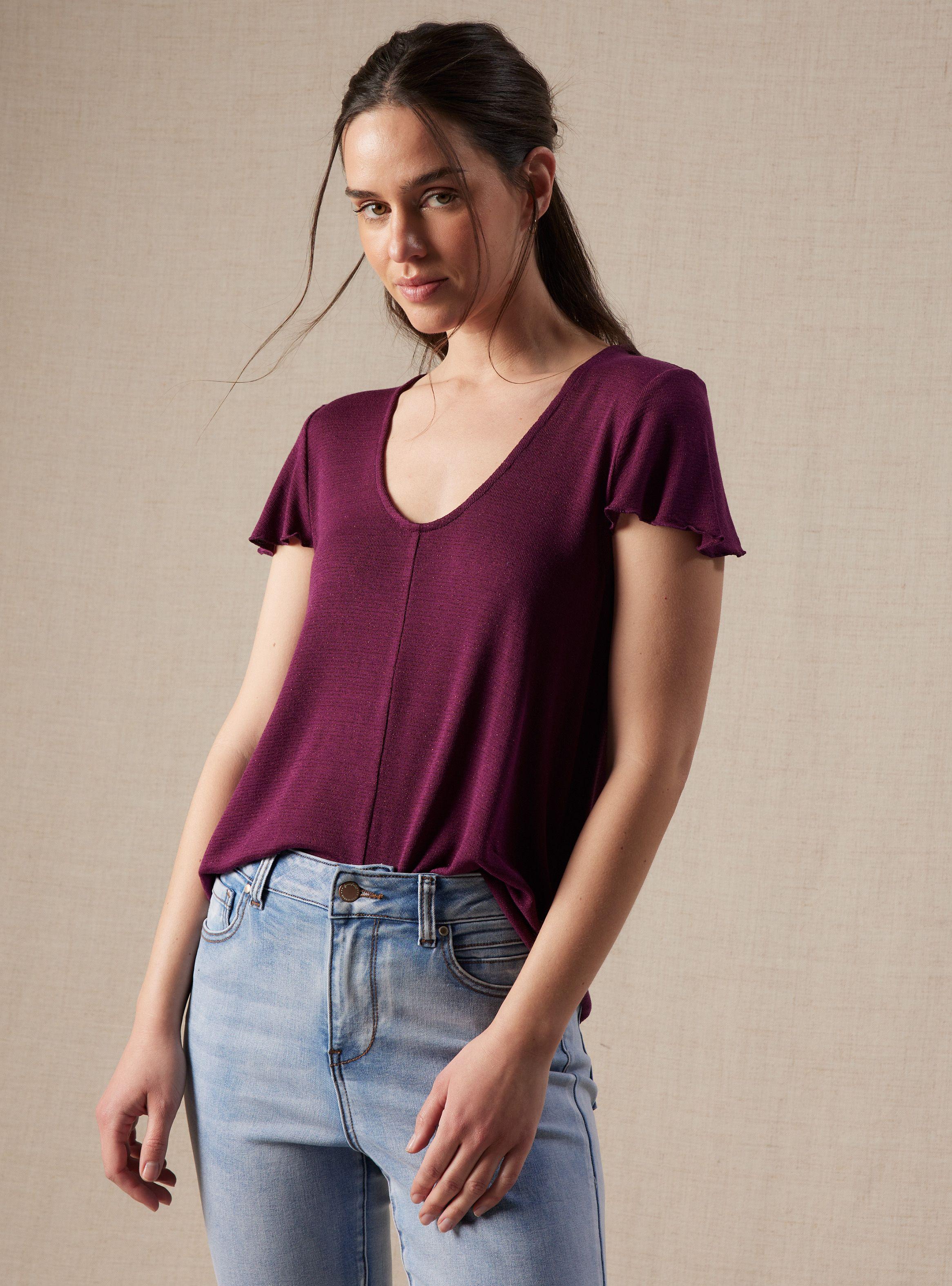 Polera con Lurex y Manga Suelta-0