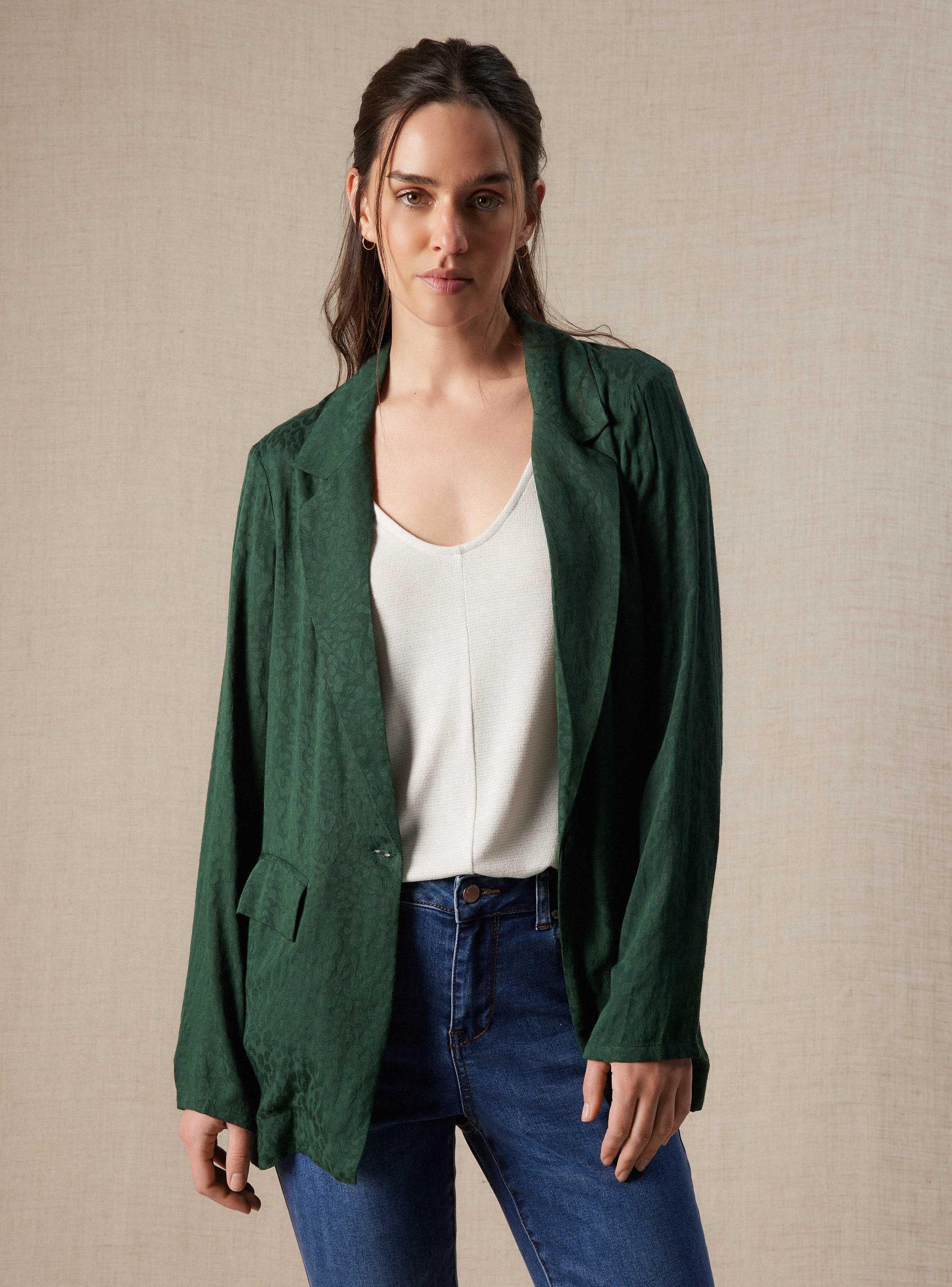 Blazer con Textura y Bolsillos-0