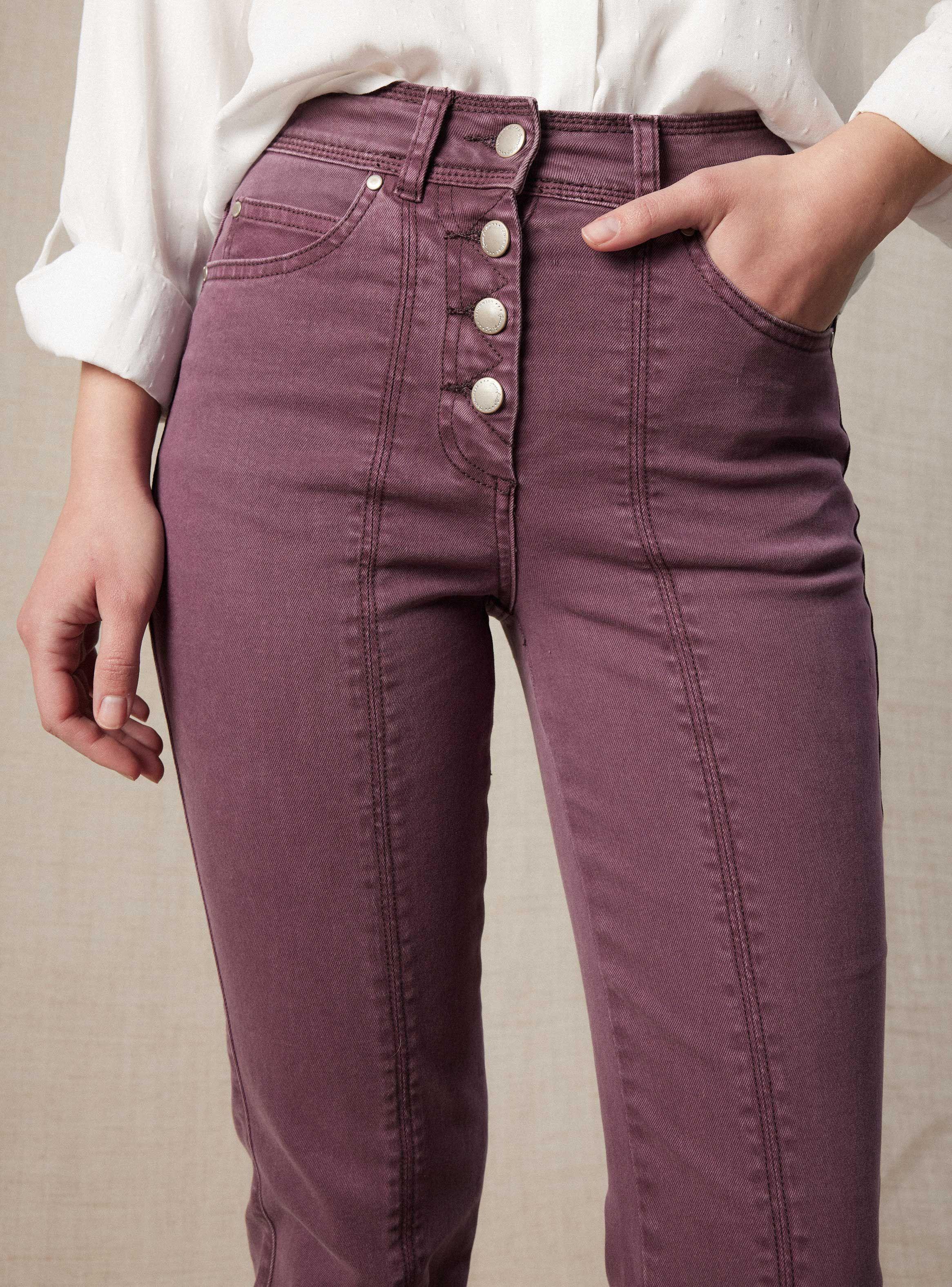 Jeans Color con Botones a la Vista-2
