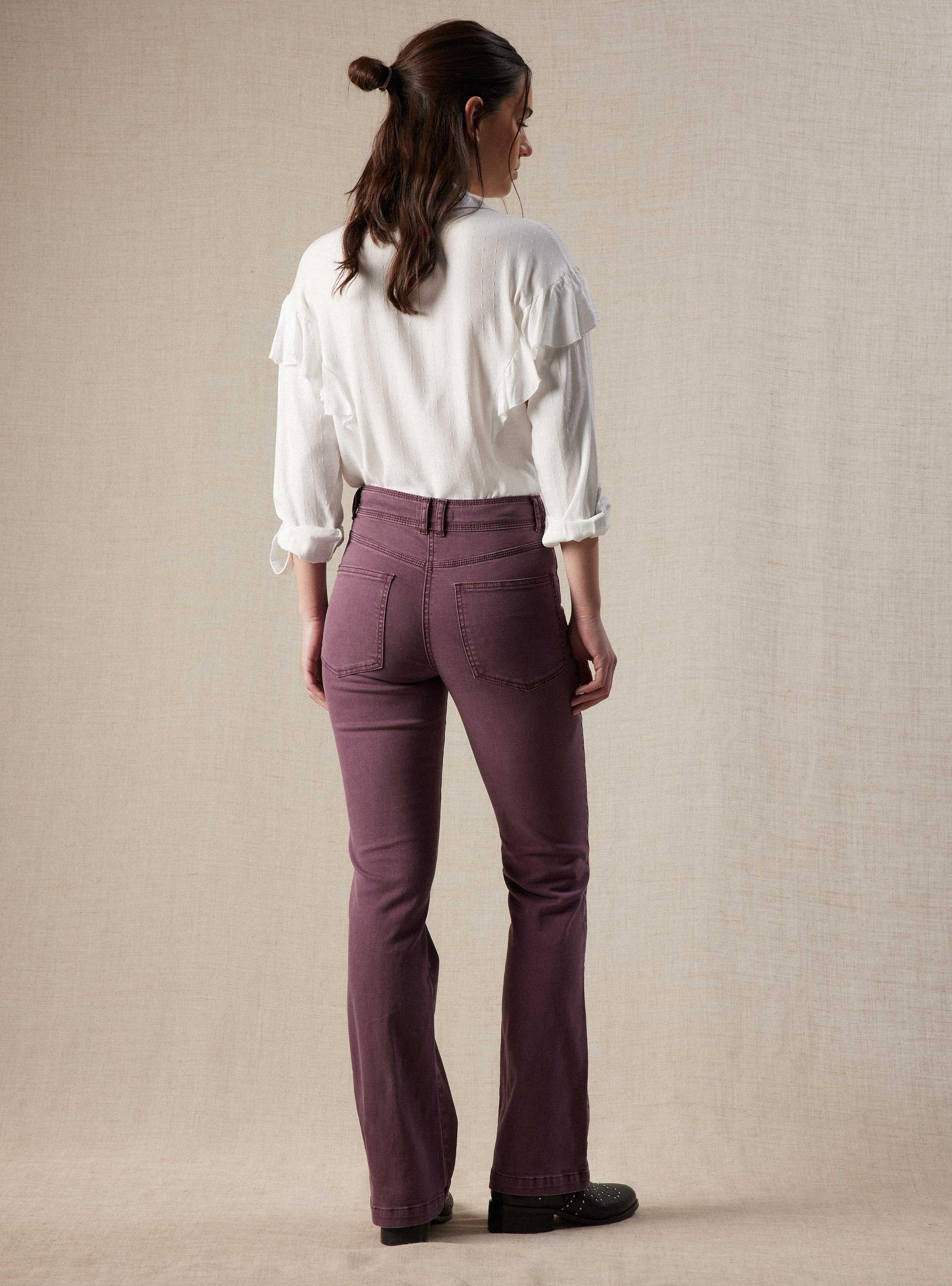 Jeans Color con Botones a la Vista-5