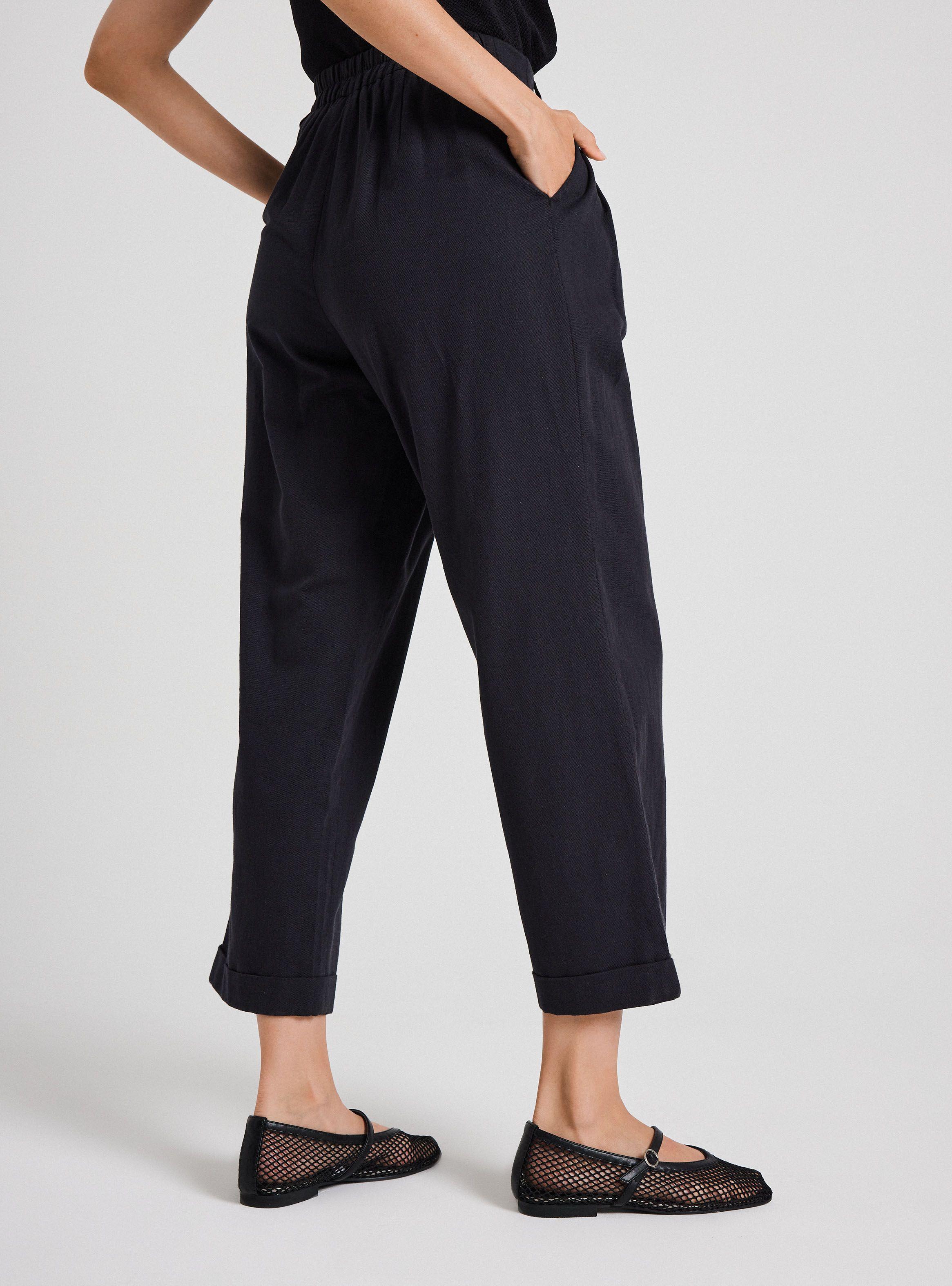 Pantalón Sastrero Regular Tiro Alto con Lino-1