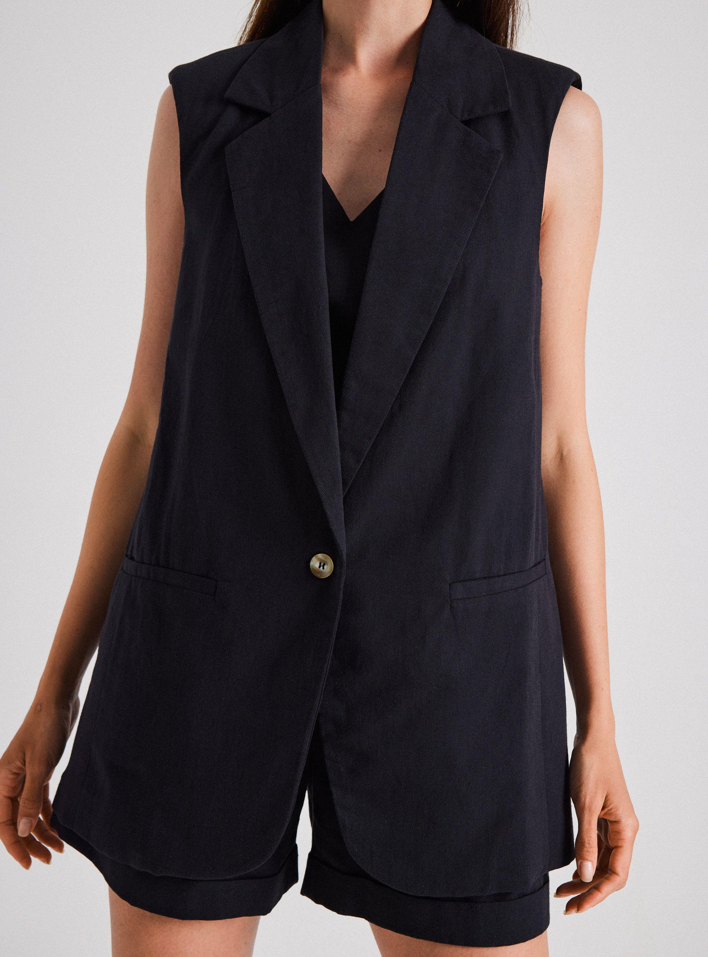 Blazer sin Mangas con Lino-4