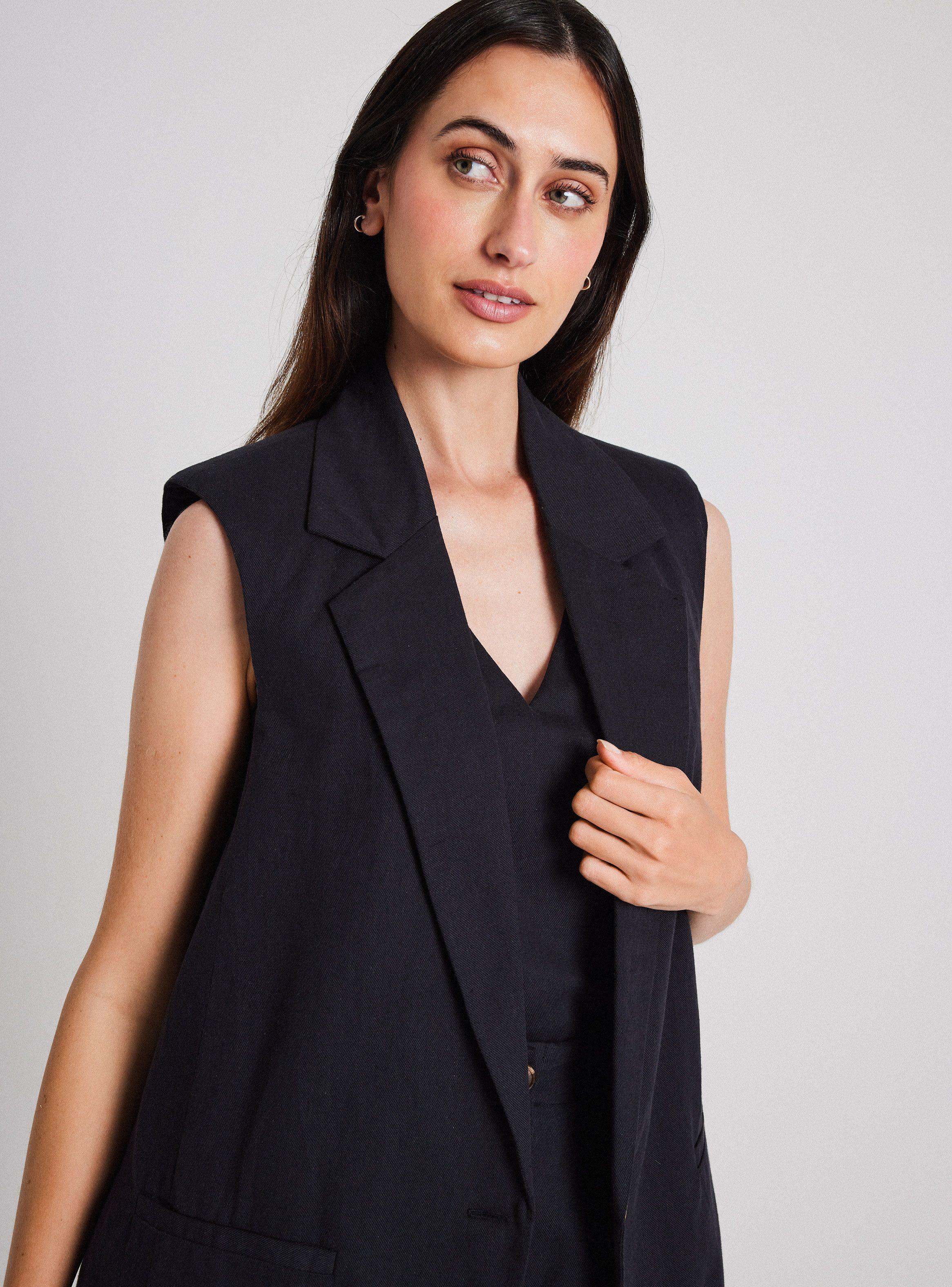 Blazer sin Mangas con Lino-3
