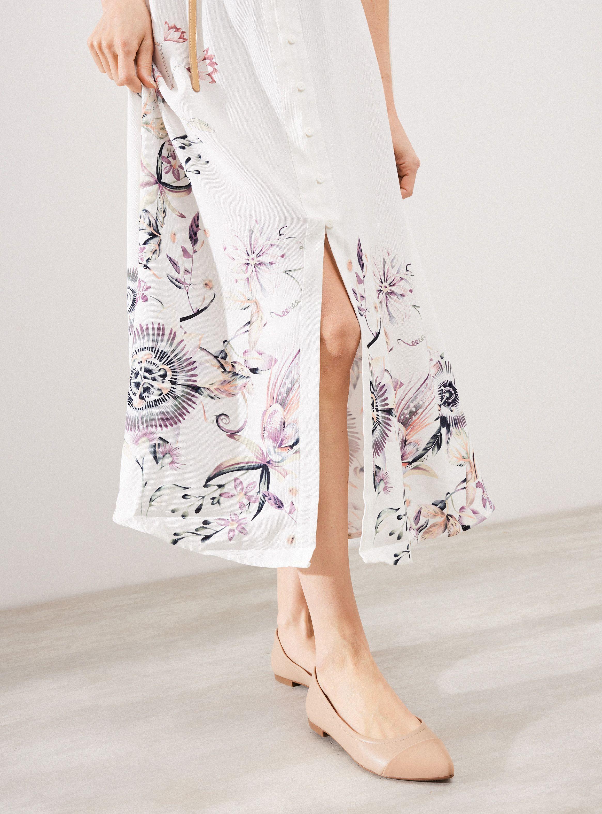 Vestido Estampado con Vuelos en Escote y Cinturón-3