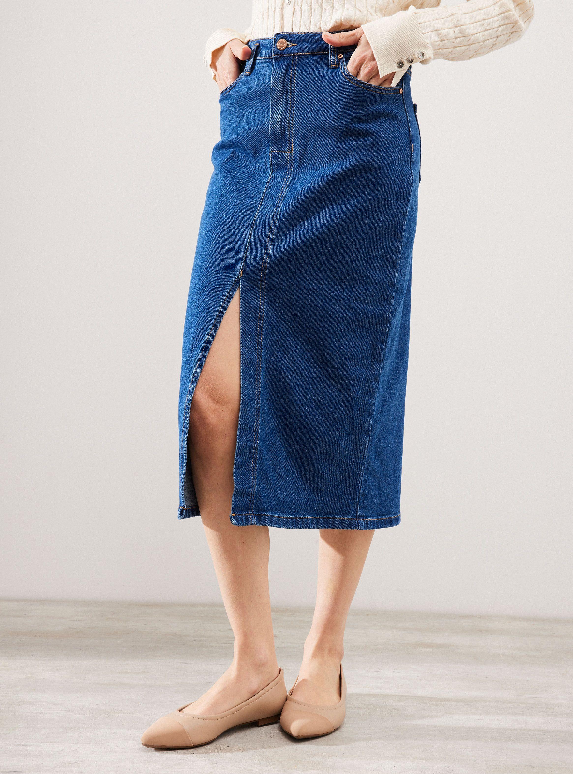 Falda Larga Denim-0