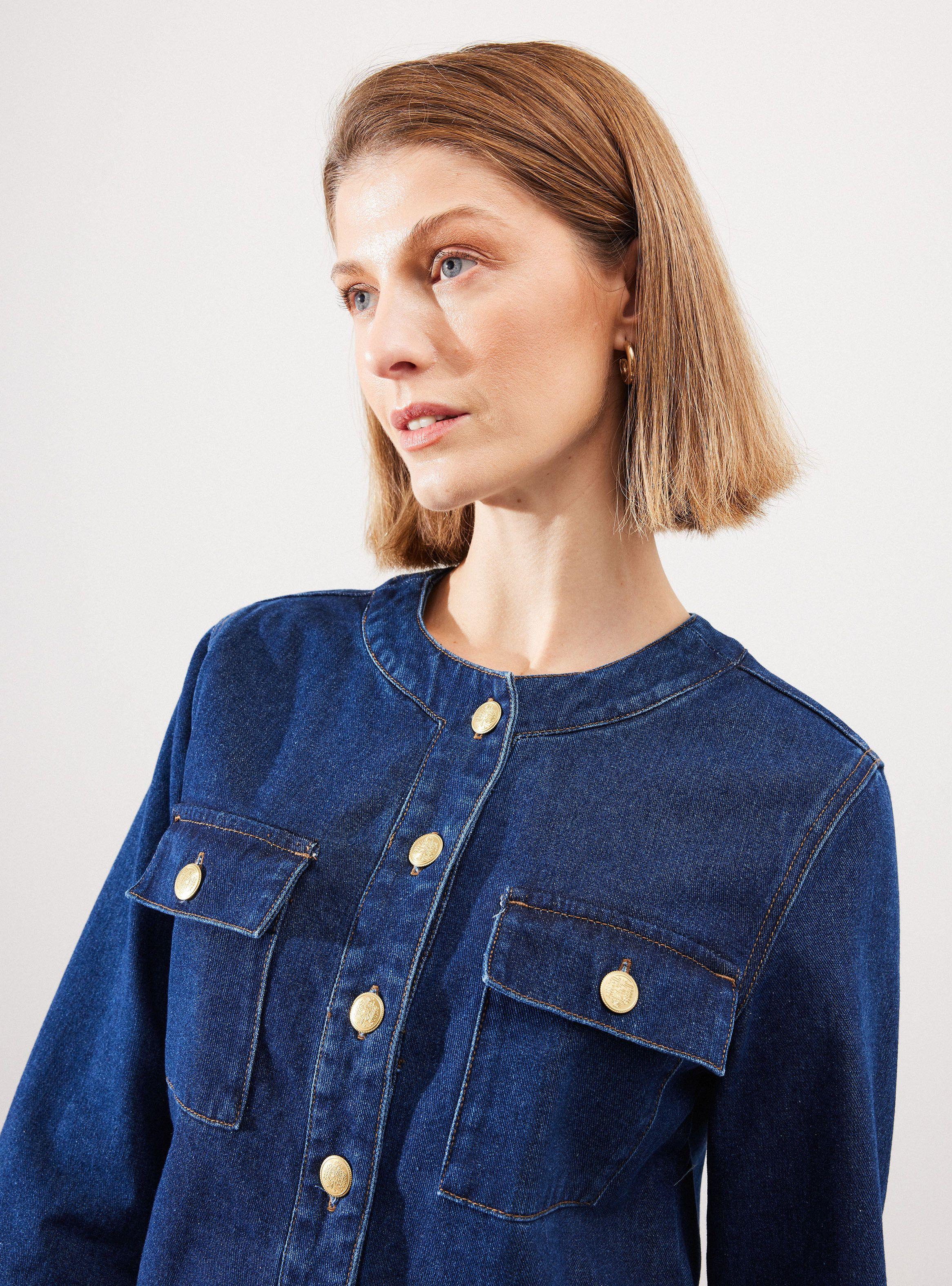 Chaqueta Denim Botones Dorados-2