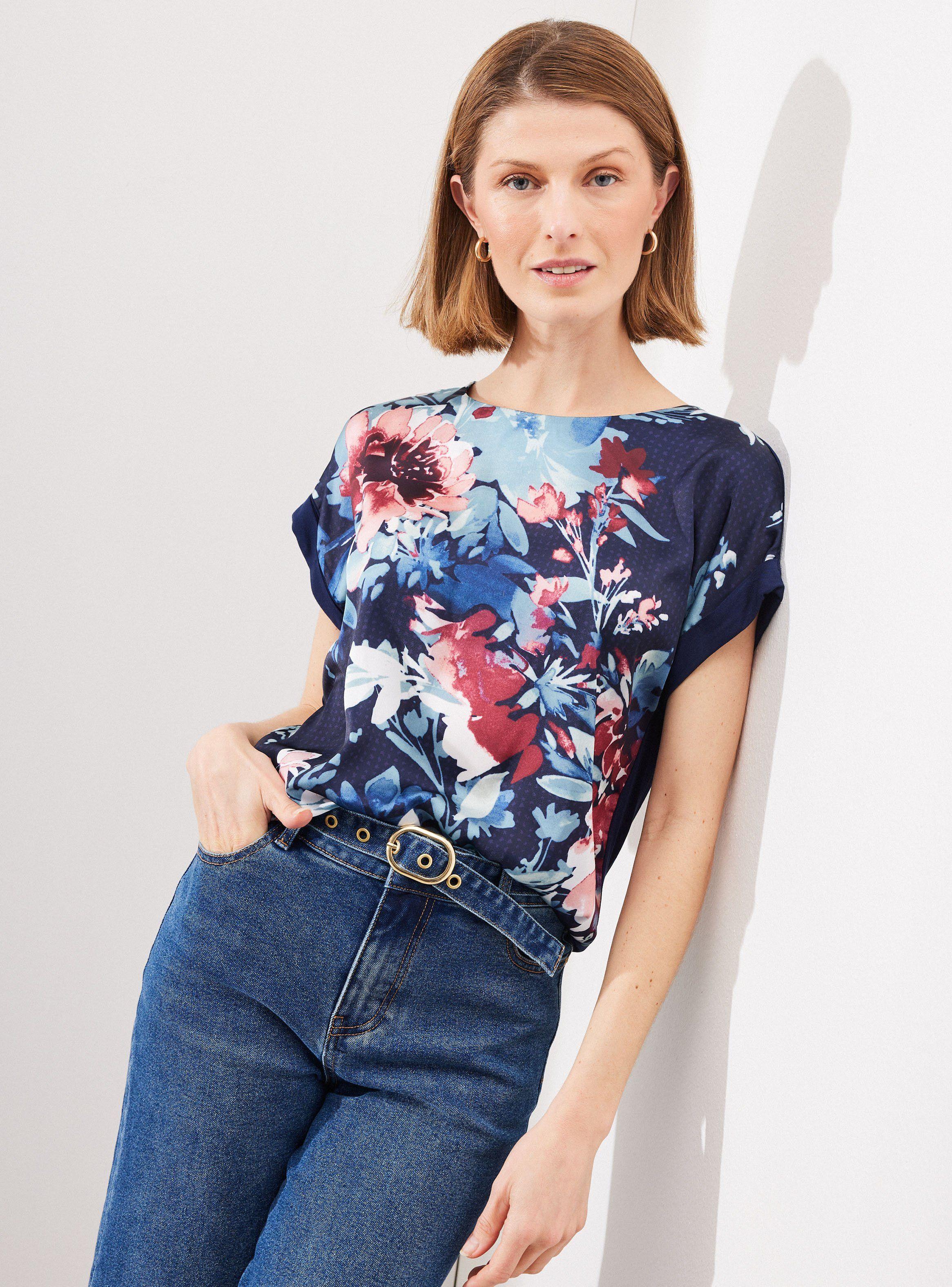 Polera Satín Estampada en Frente-0