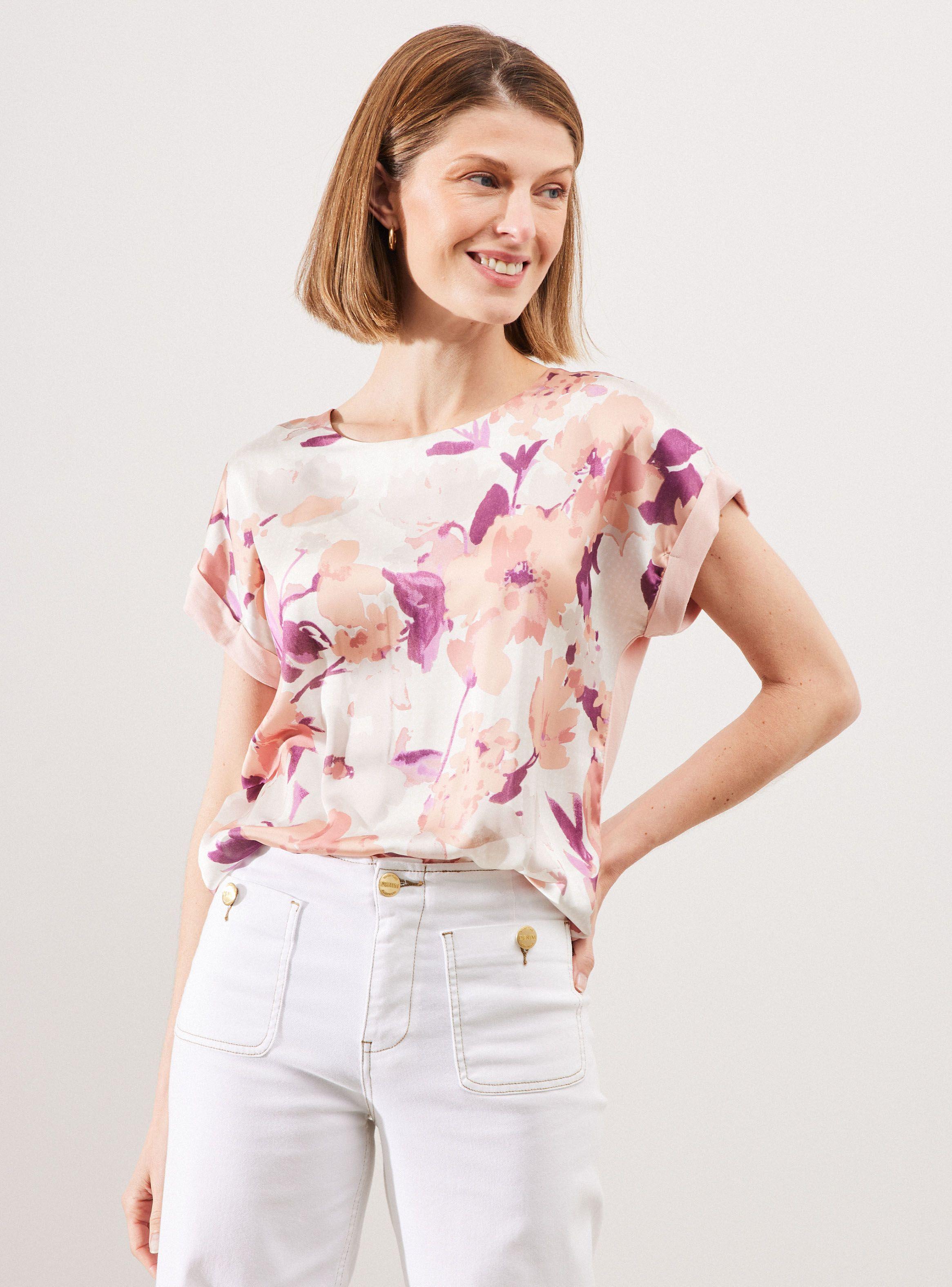 Polera Satín Estampada en Frente-0