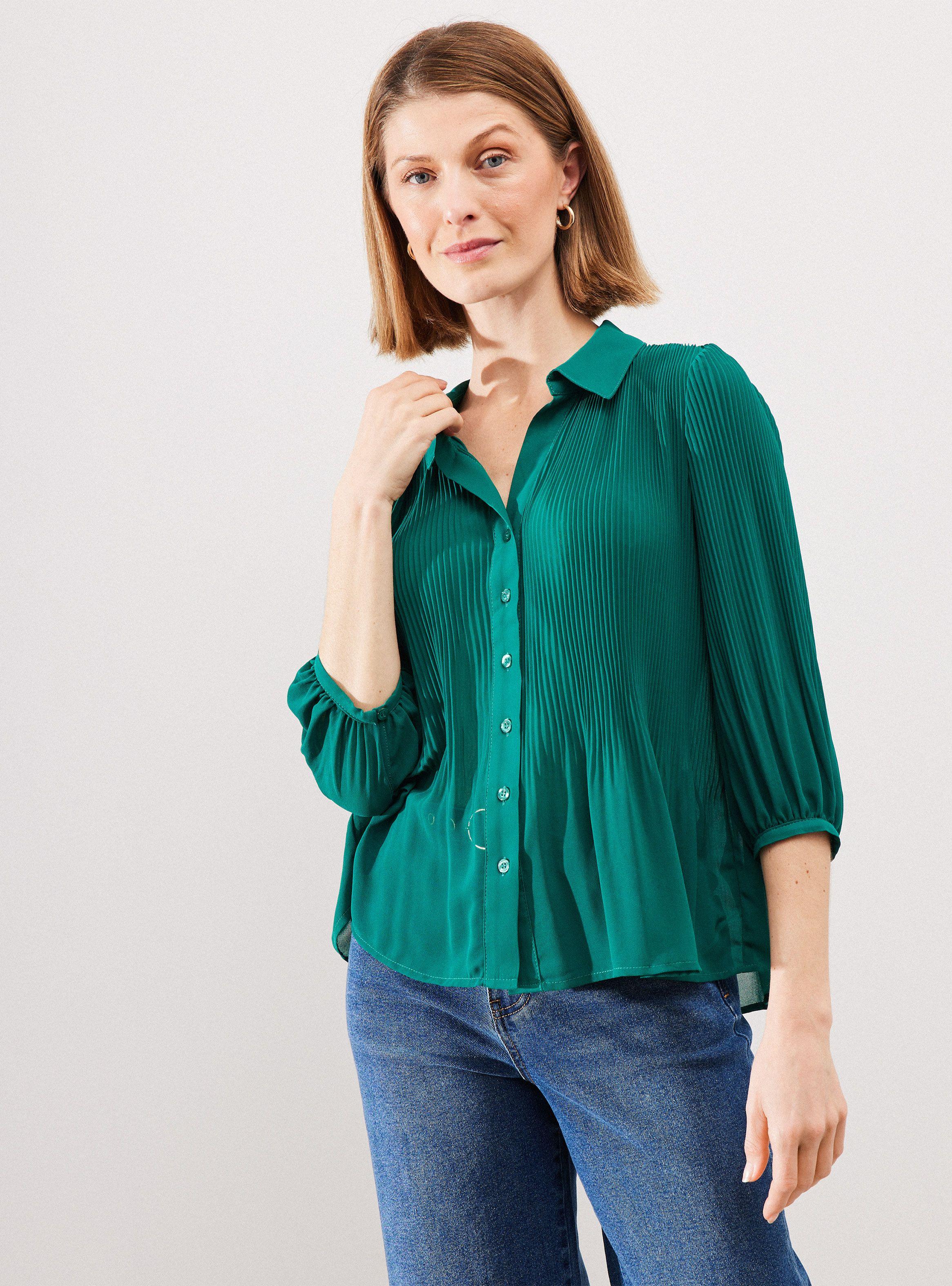 Blusa Manga 3/4 y Plisada-0