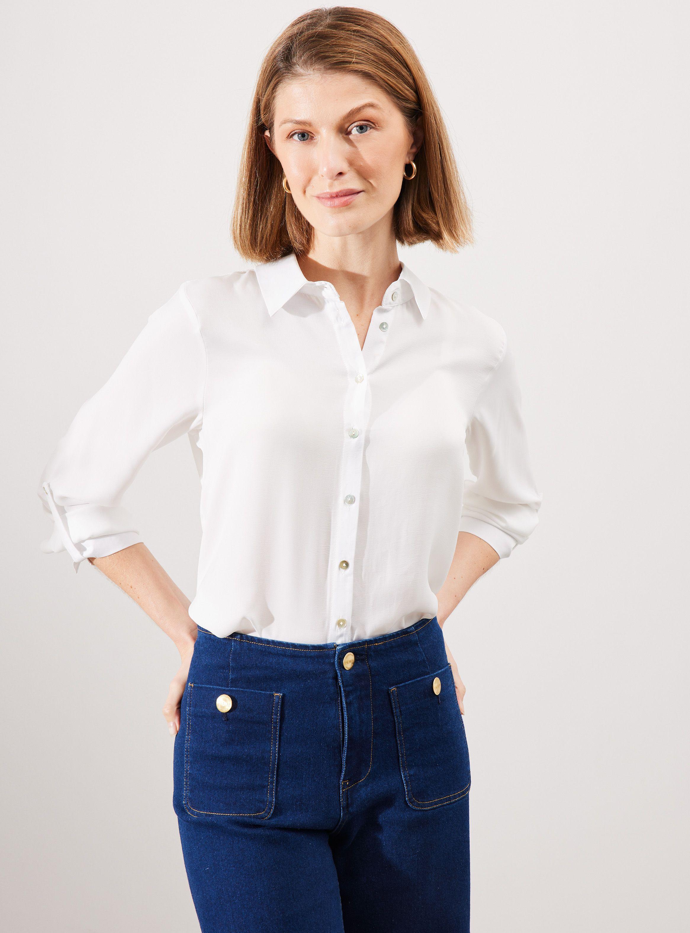 Blusa Satinada con Botones-0