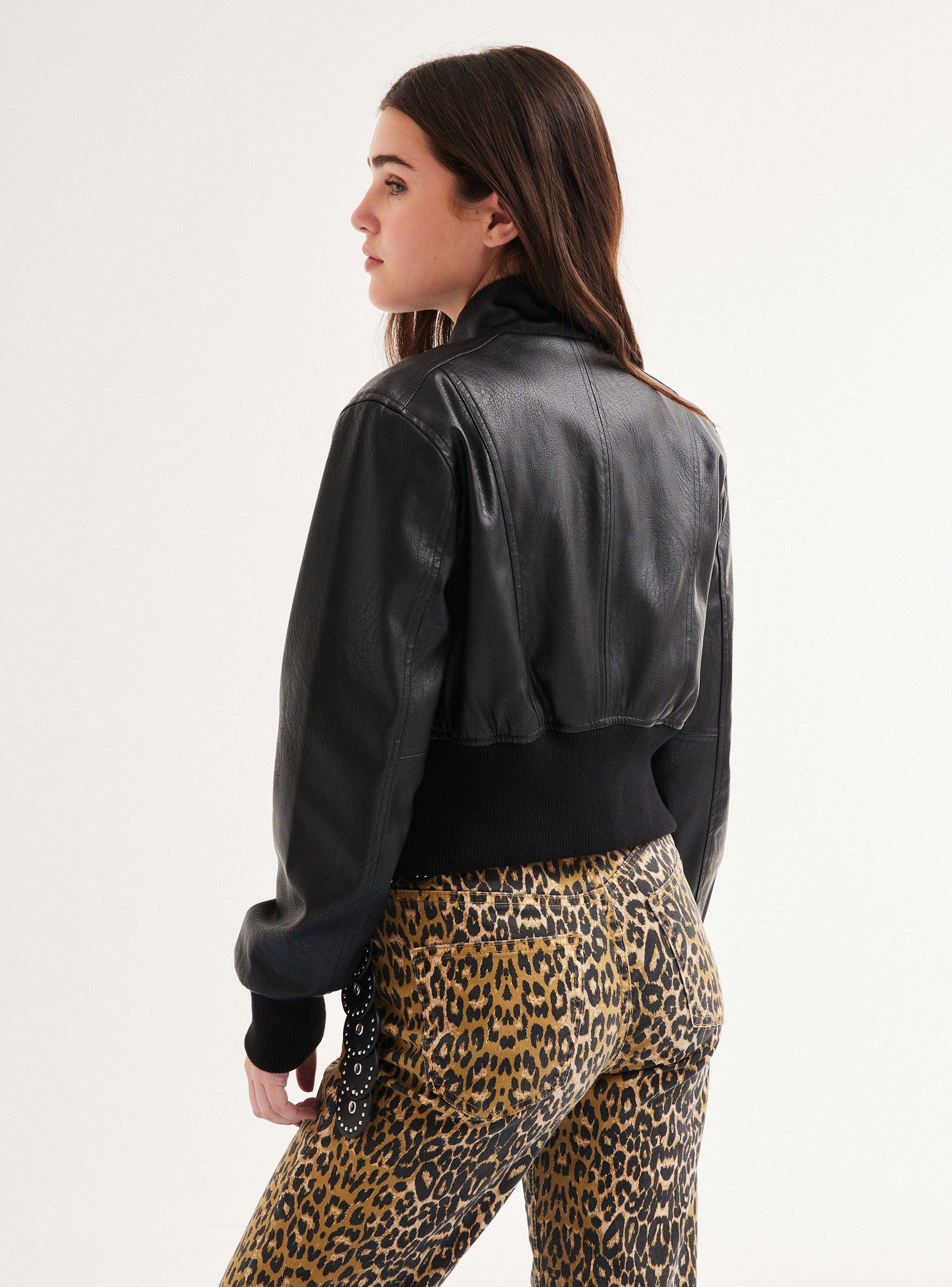 Chaqueta Biker Crop Pretina Ancha-1