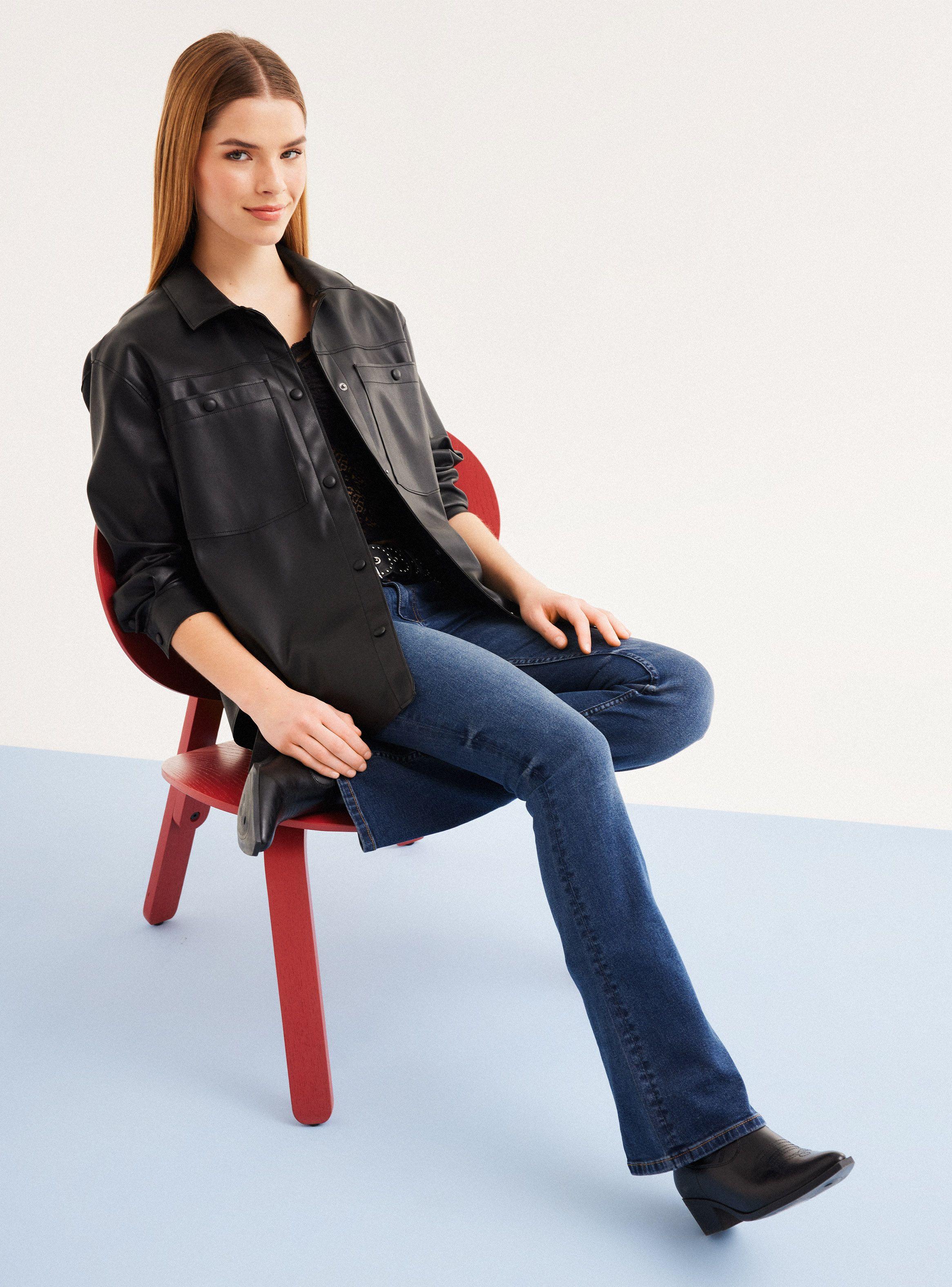 Chaqueta Sobrecamisa Efecto Piel-4