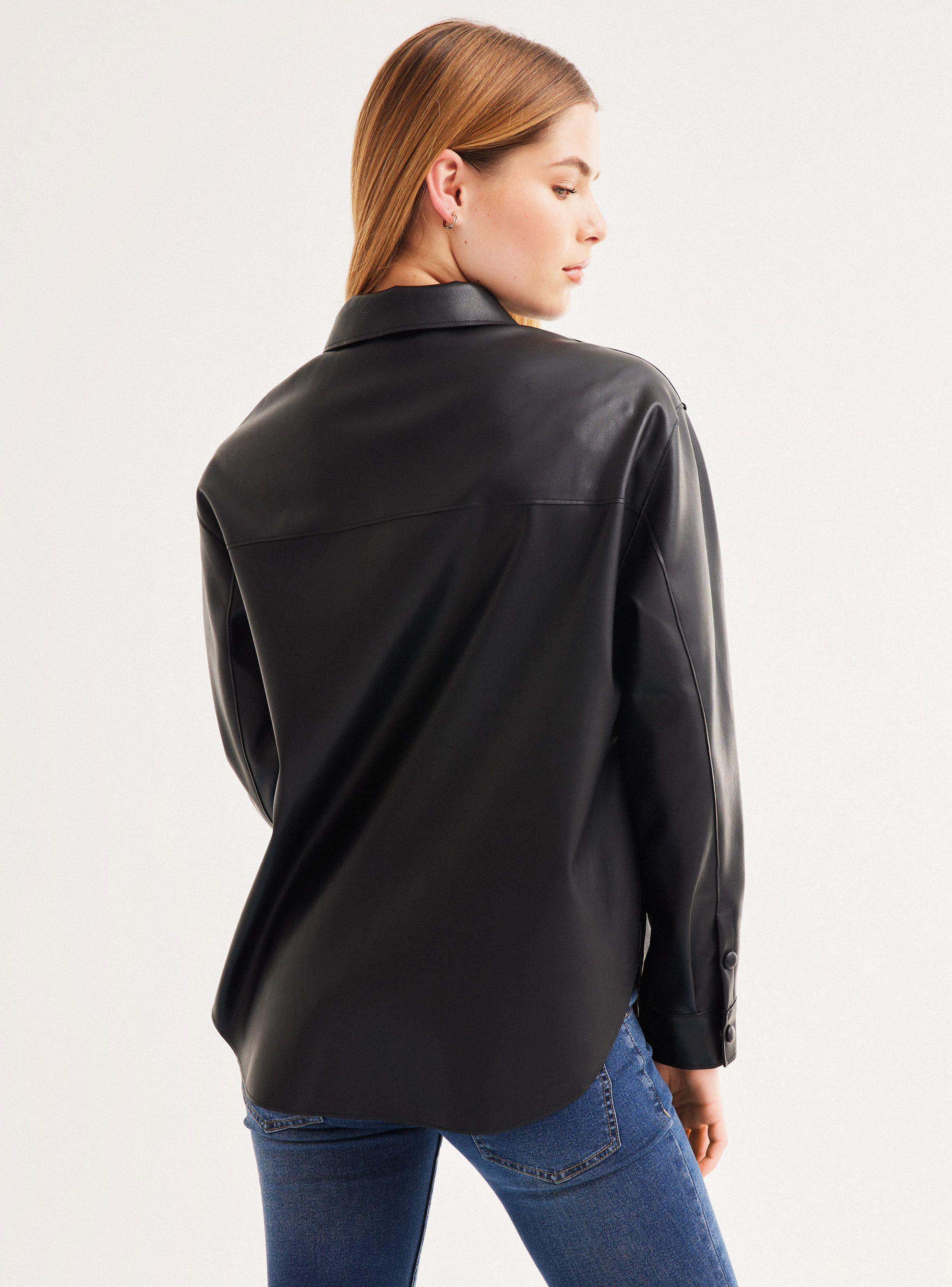 Chaqueta Sobrecamisa Efecto Piel-1