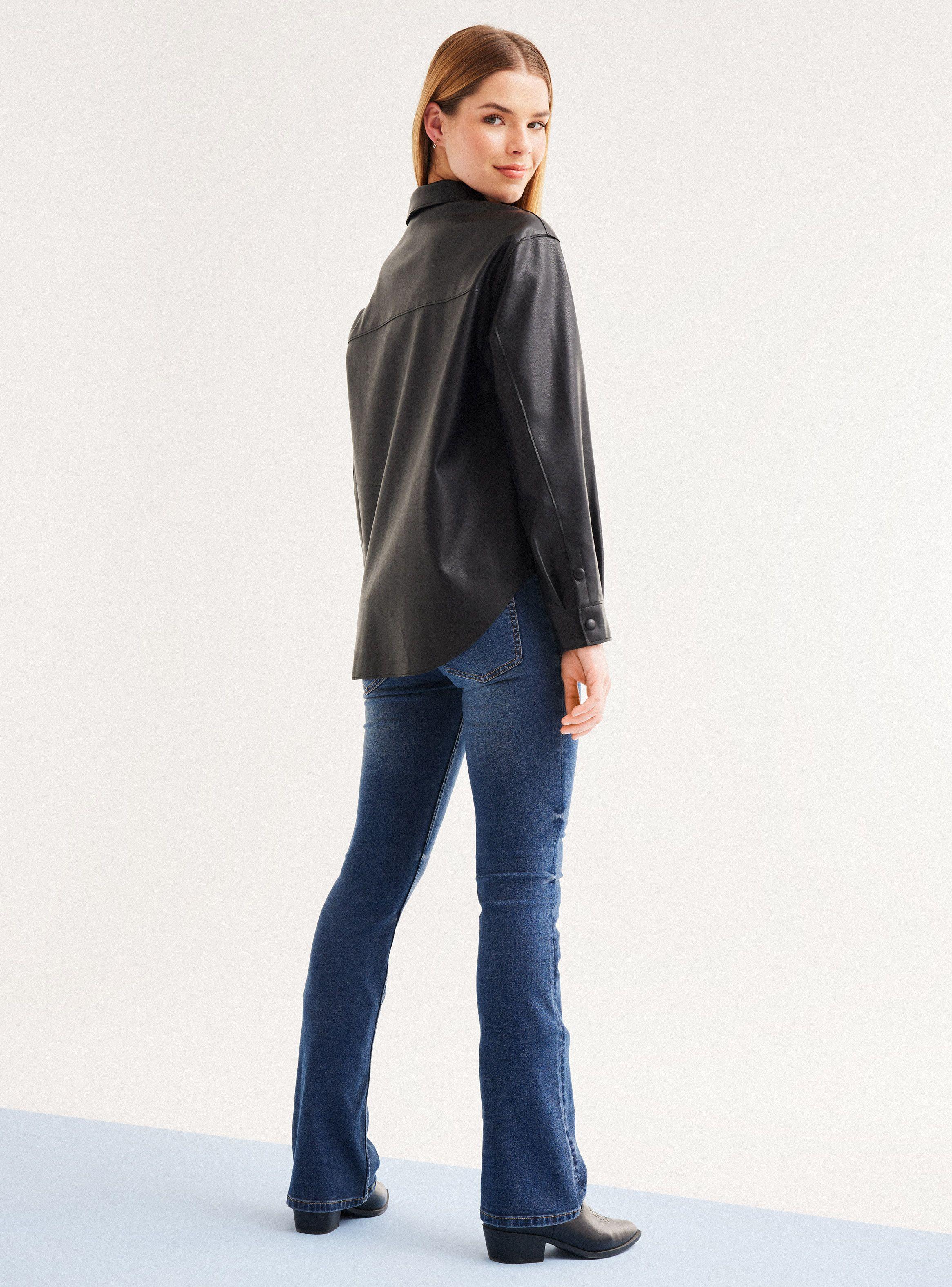 Chaqueta Sobrecamisa Efecto Piel-5