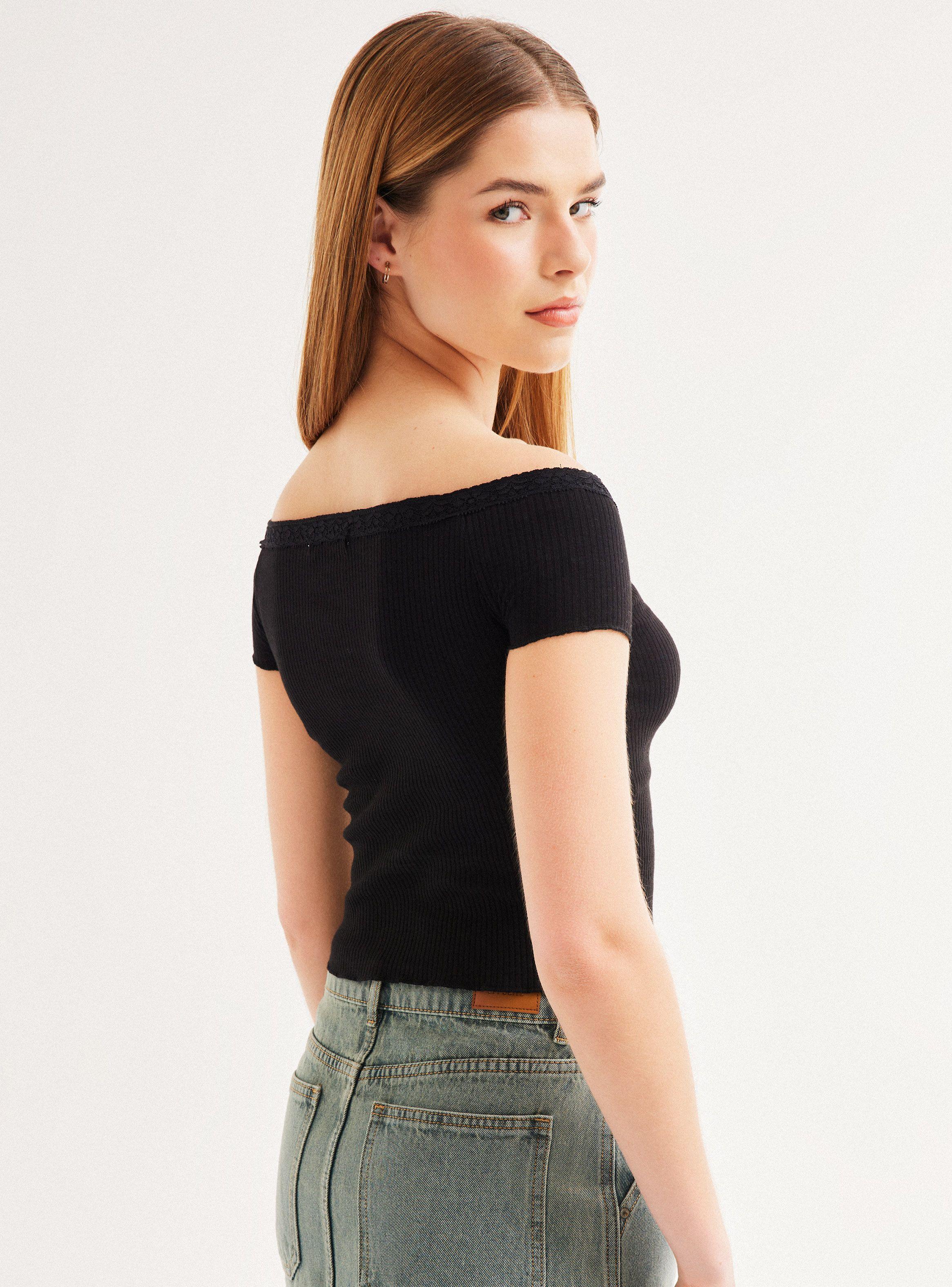 Polera Escote Bardot Skinny Fit-1