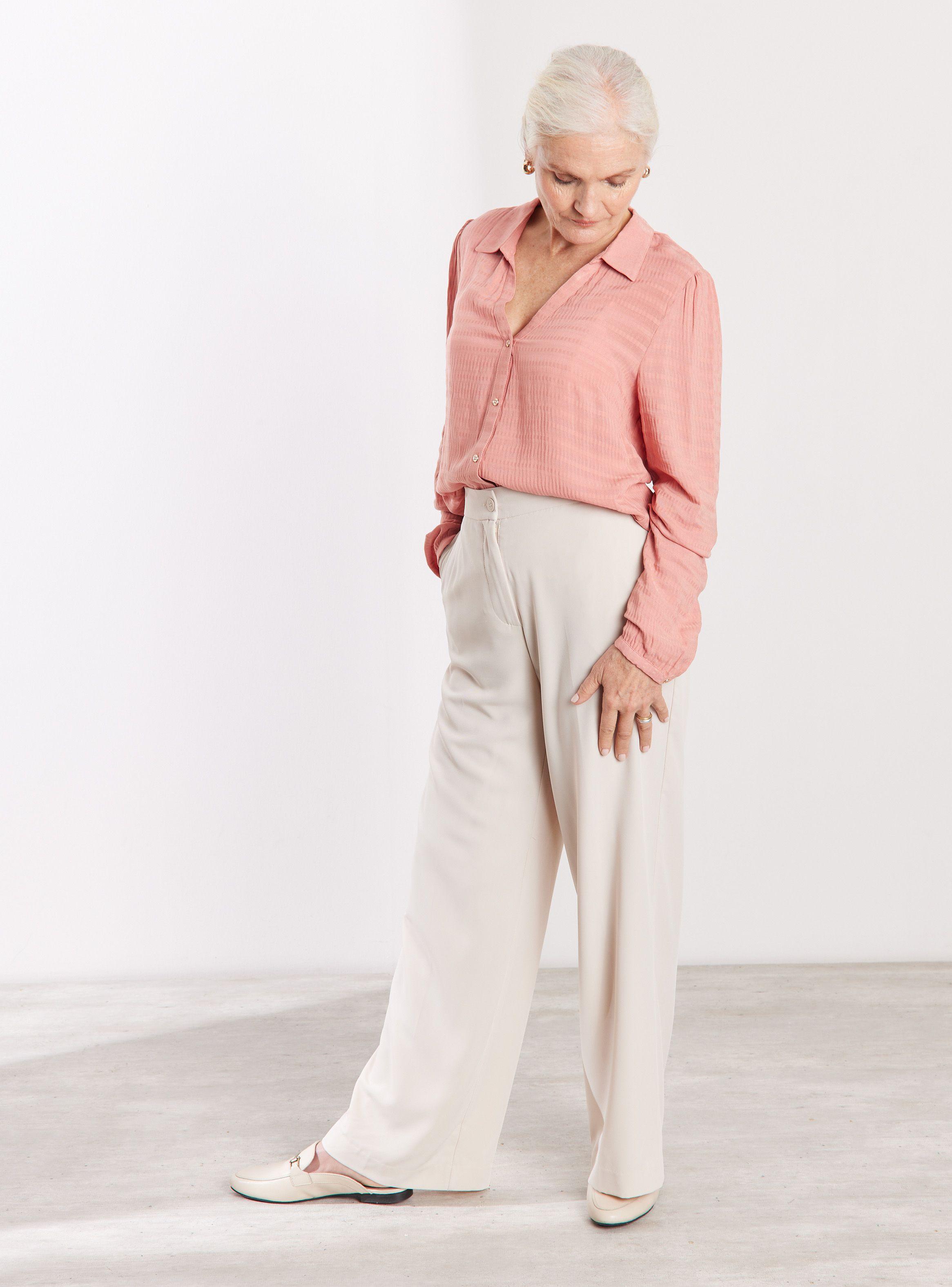 Pantalón de Vestir Suelto con Cintura Elástica-4