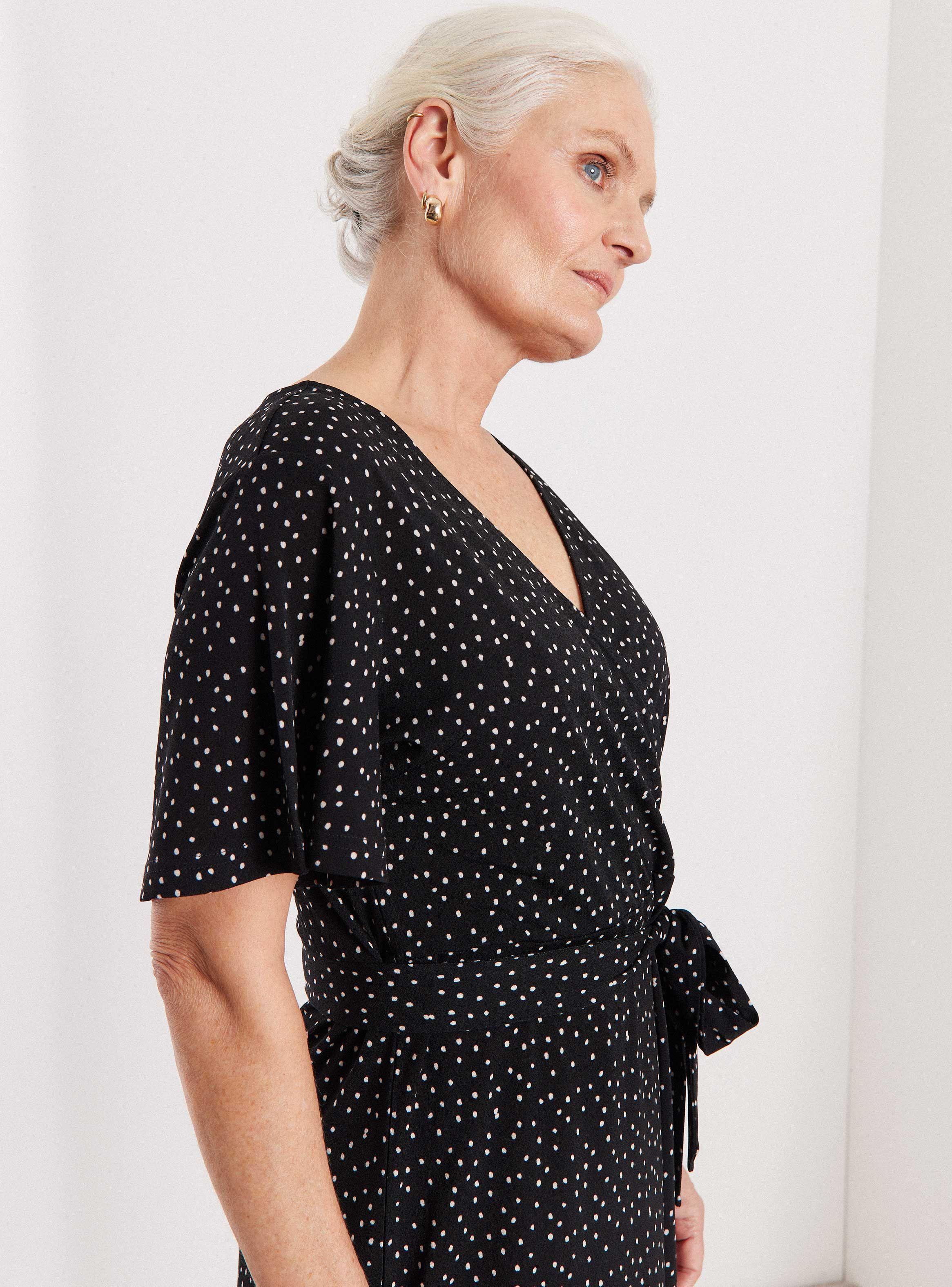 Vestido Cruzado con Cinturón Elasticado-3