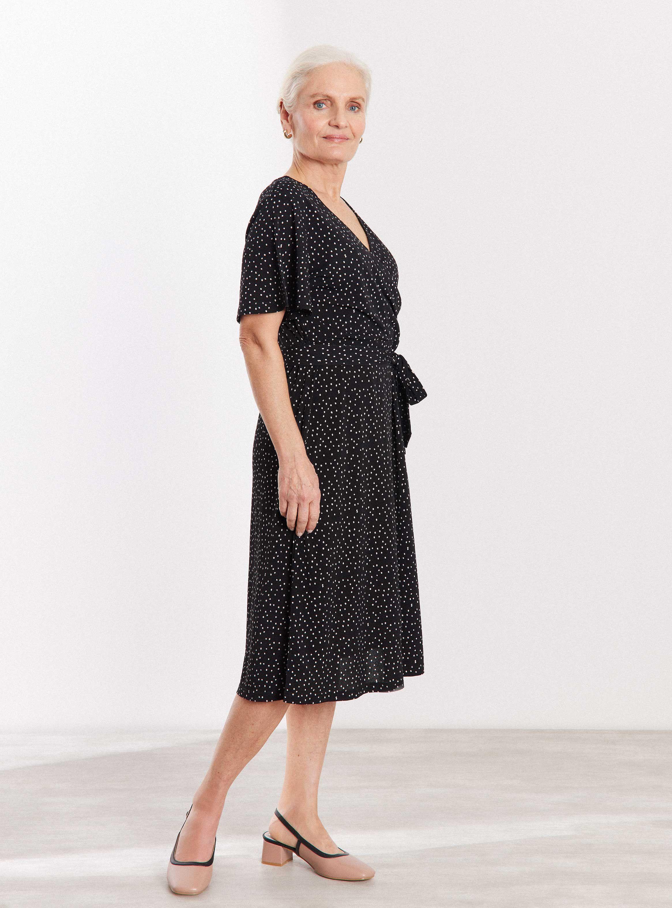 Vestido Cruzado con Cinturón Elasticado-4