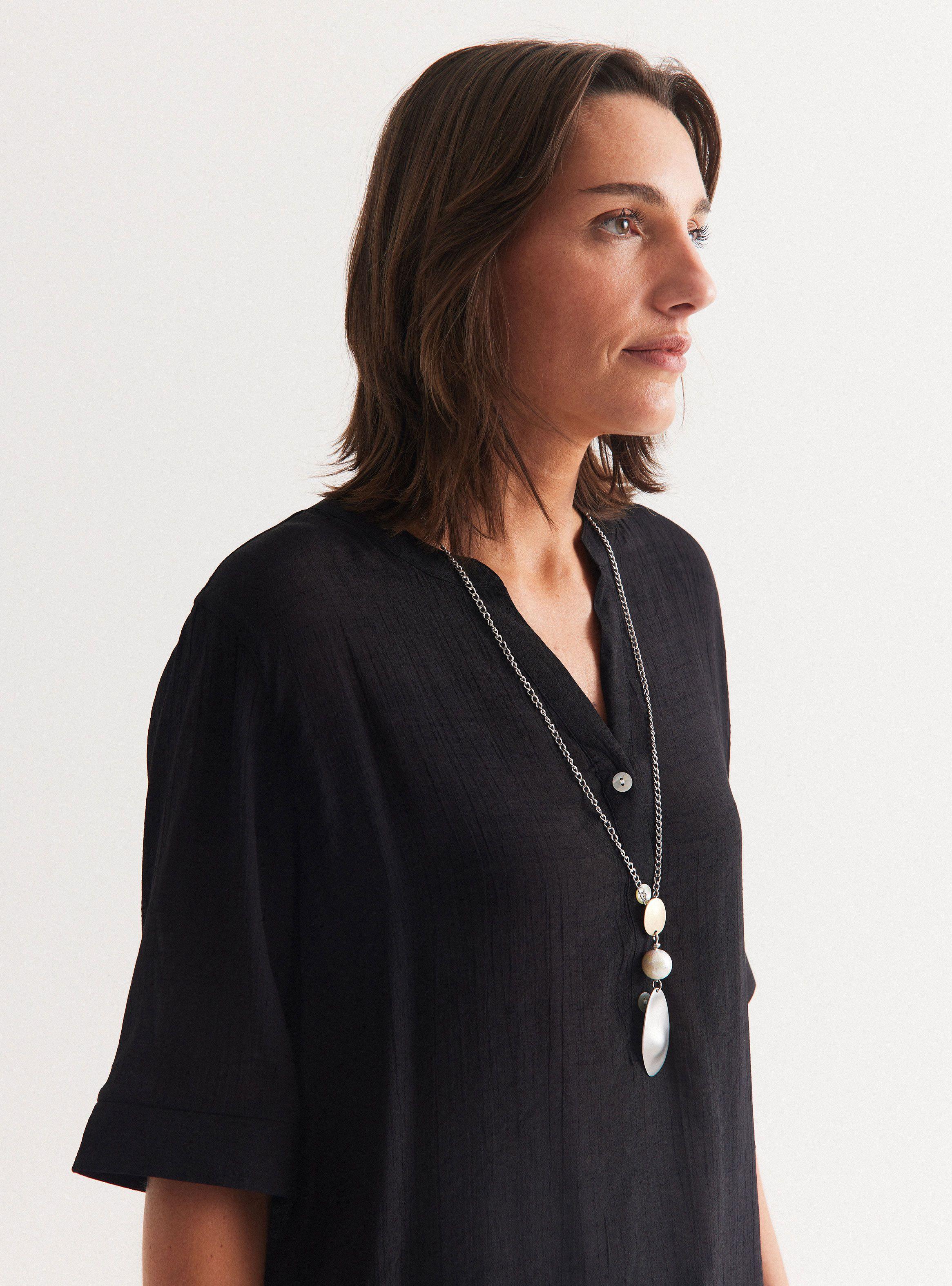 Blusa Larga con Collar-2