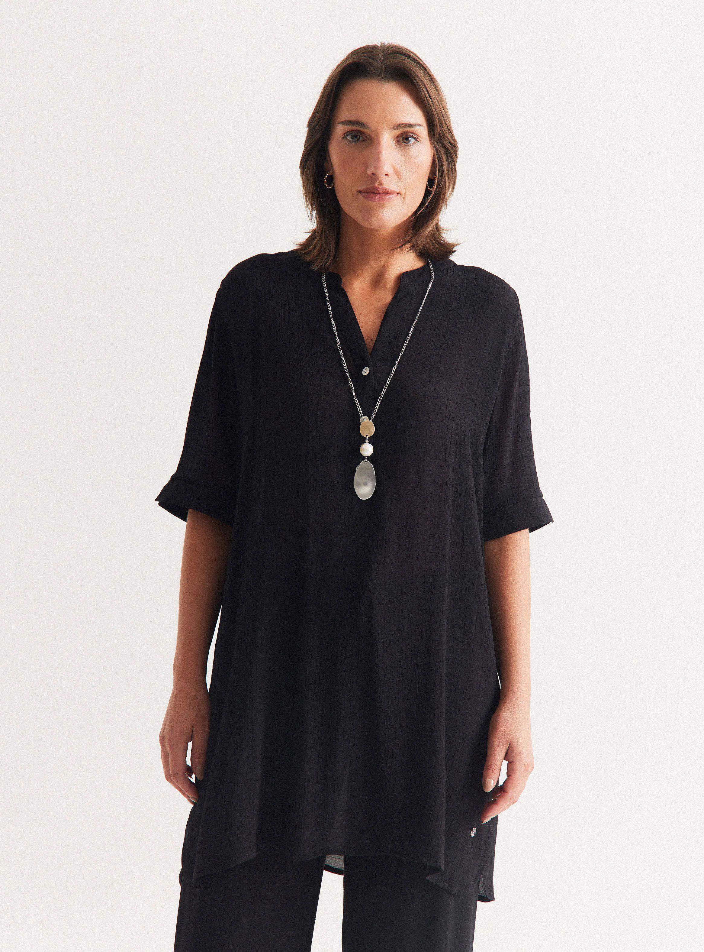 Blusa Larga con Collar-0