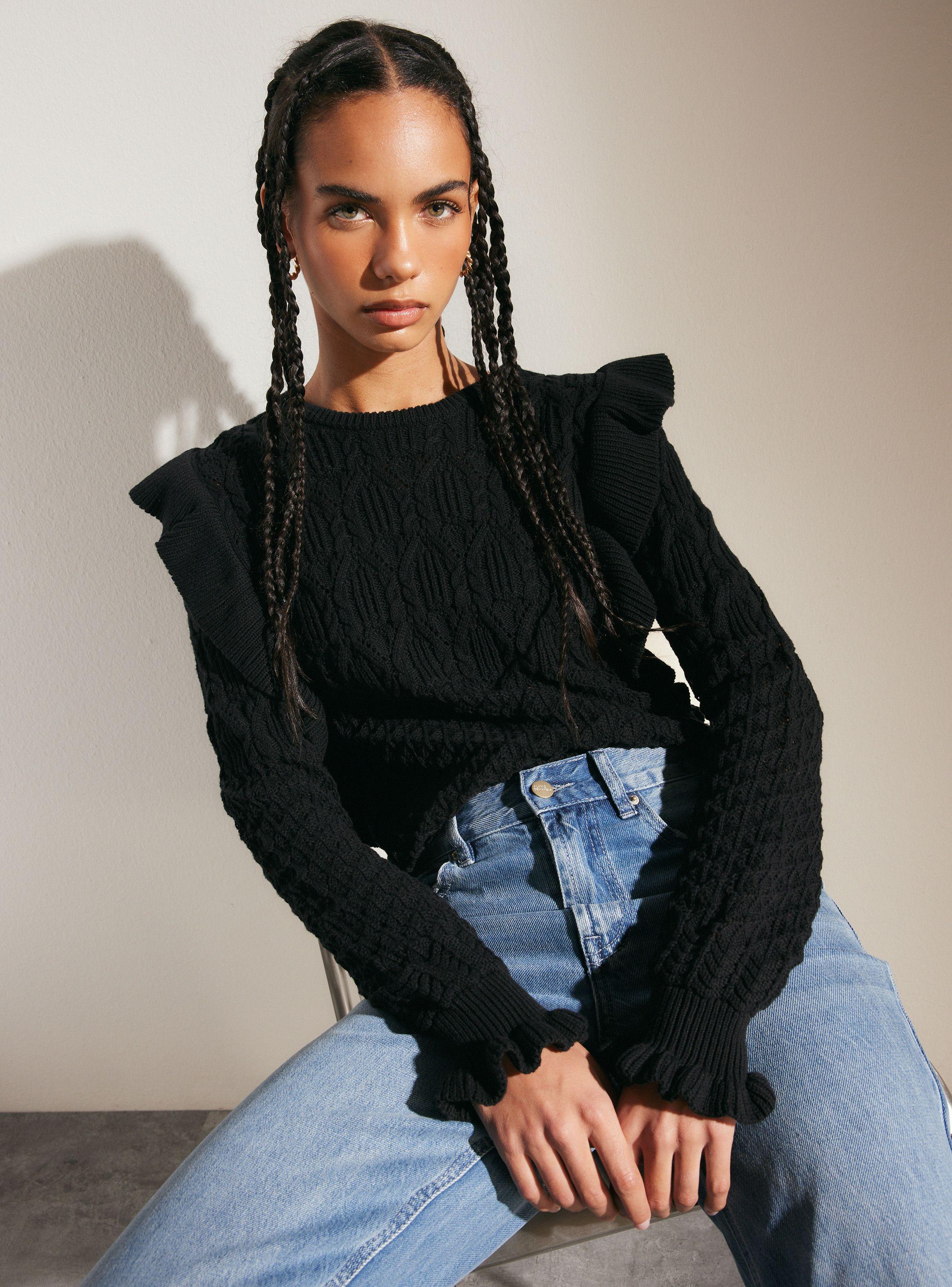 Sweater Trenzado con Vuelos-0