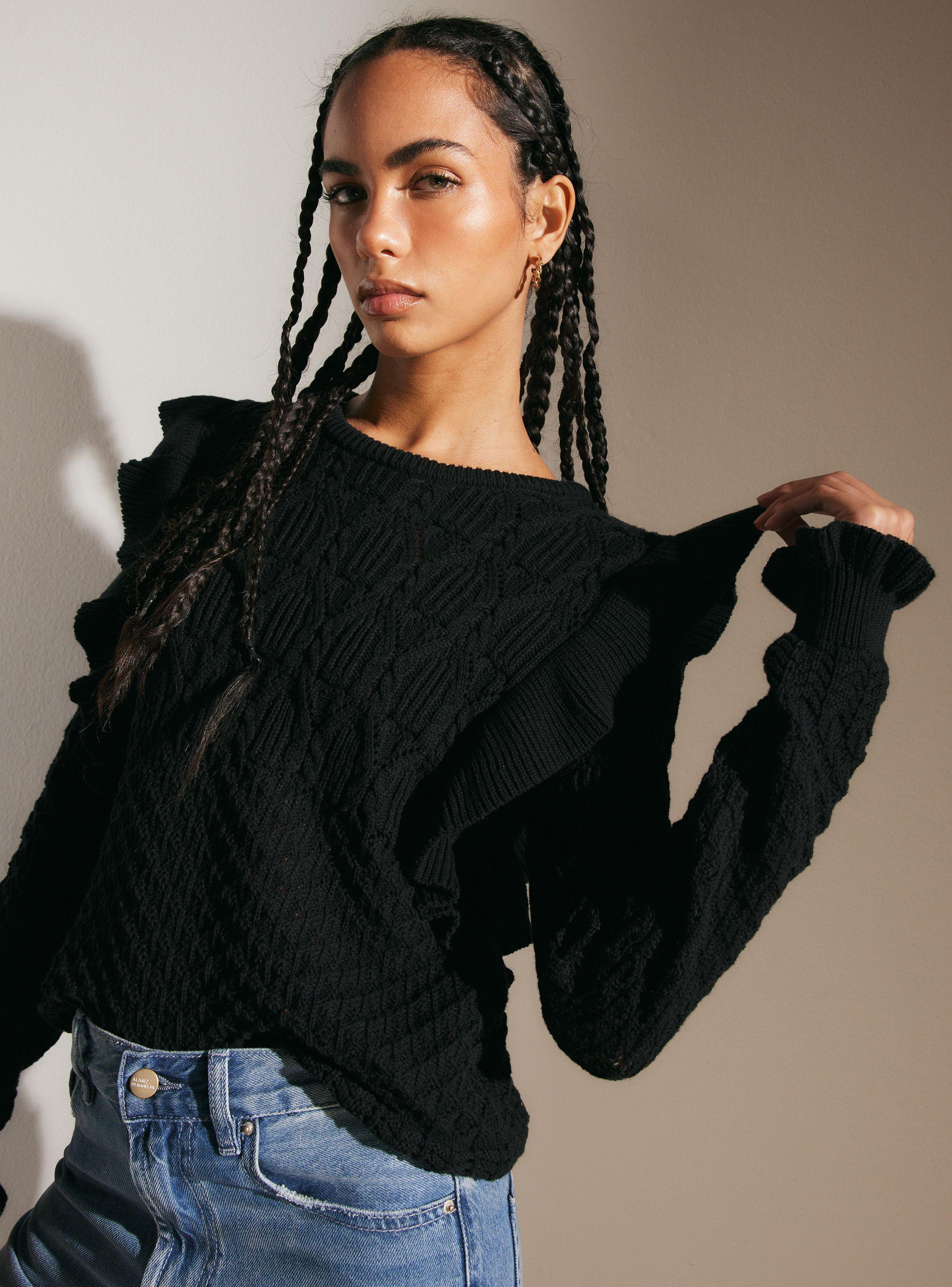 Sweater Trenzado con Vuelos-2