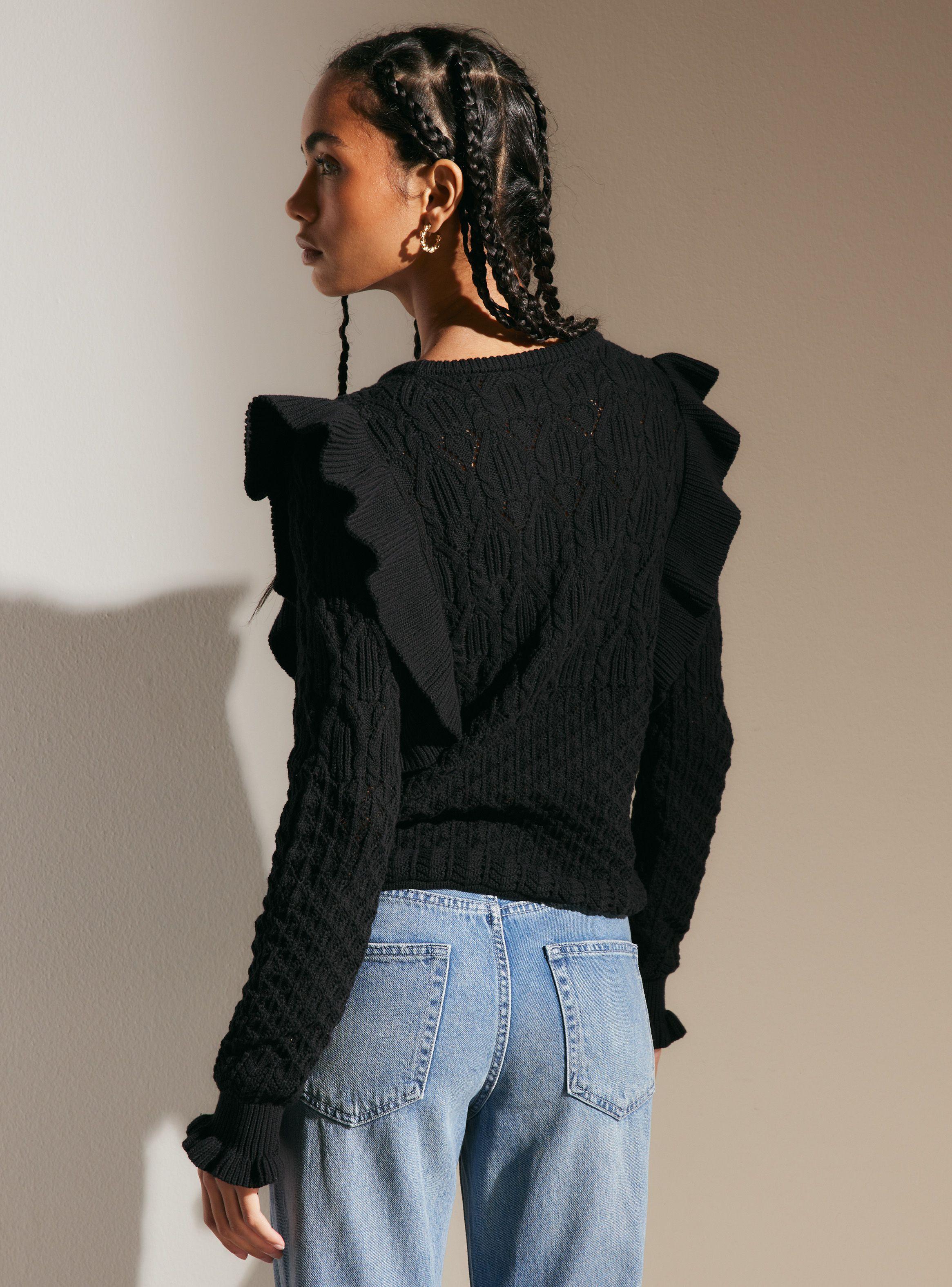 Sweater Trenzado con Vuelos-1