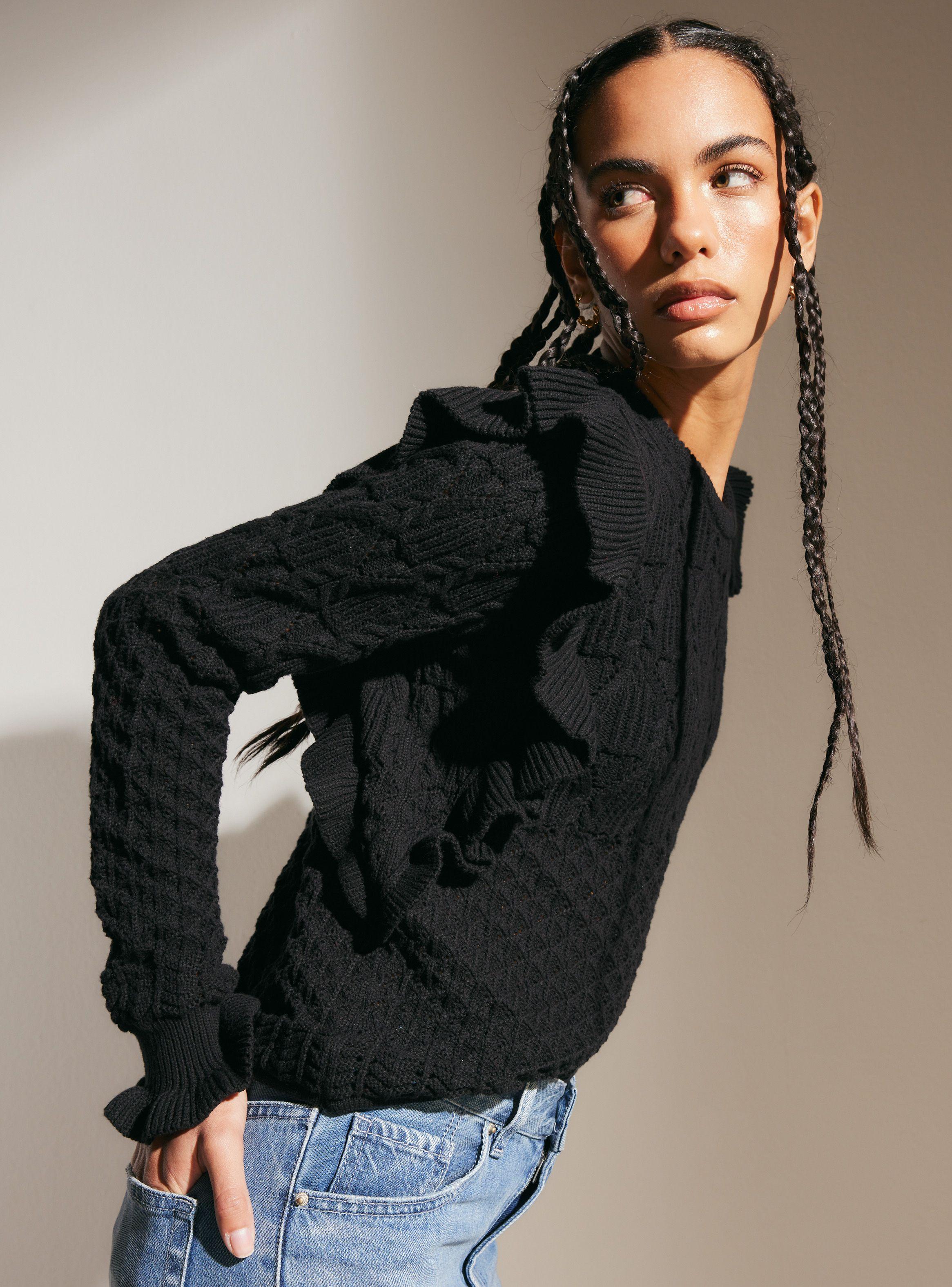 Sweater Trenzado con Vuelos-3