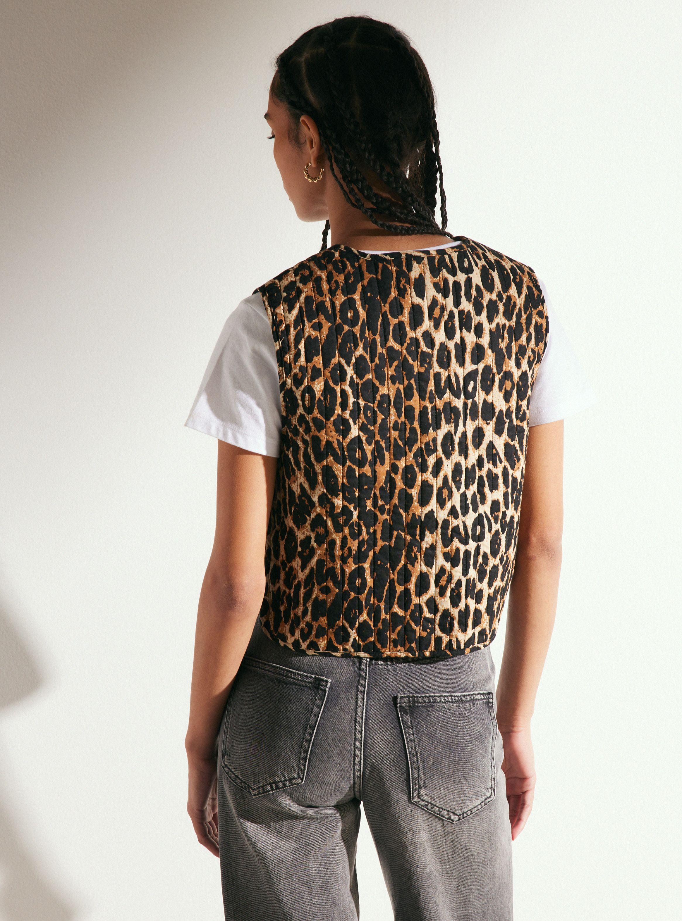 Chaqueta Tipo Vest Acolchado Estampado Animal-1