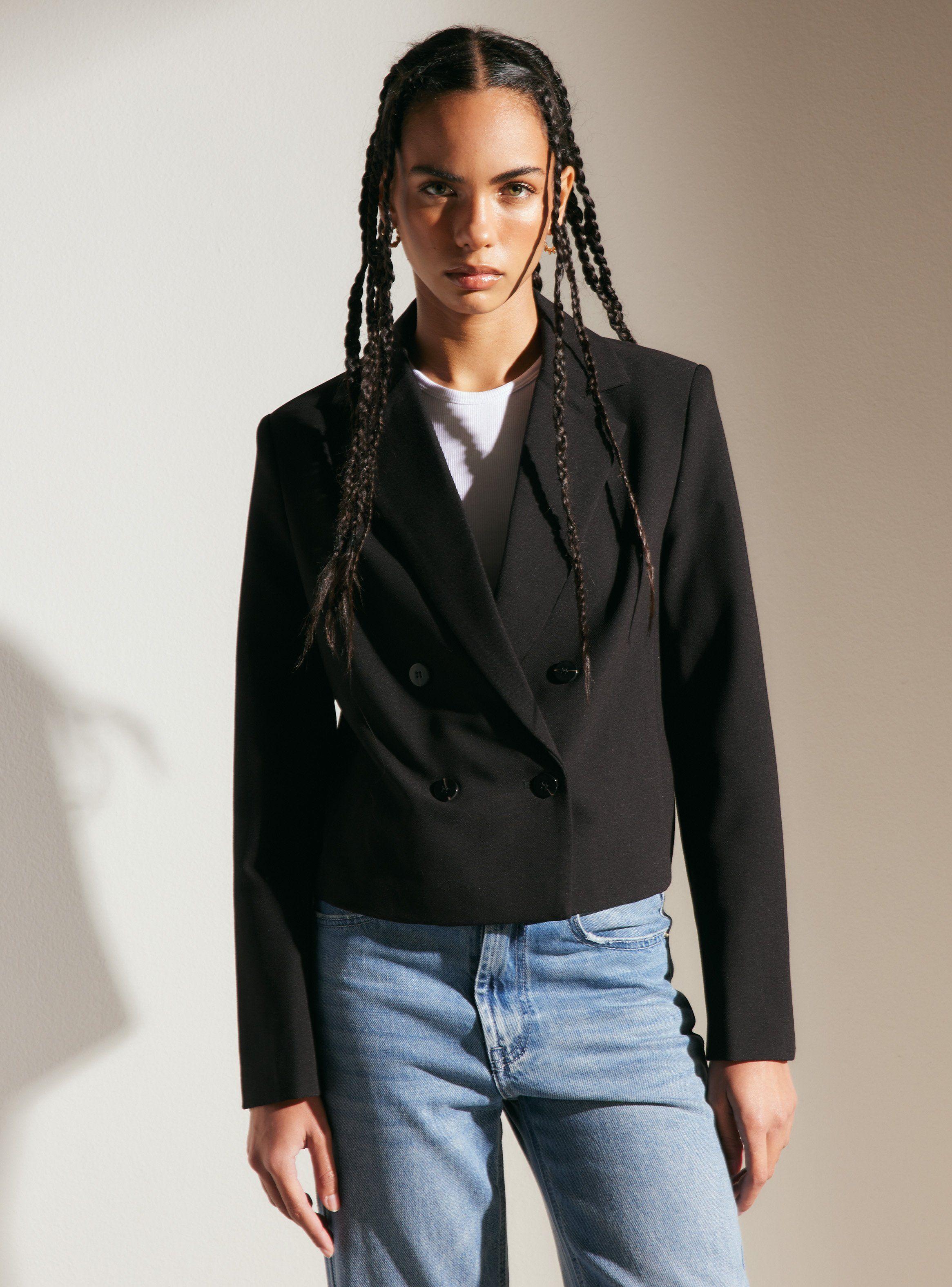 Blazer Crop Doble Abotonadura-0