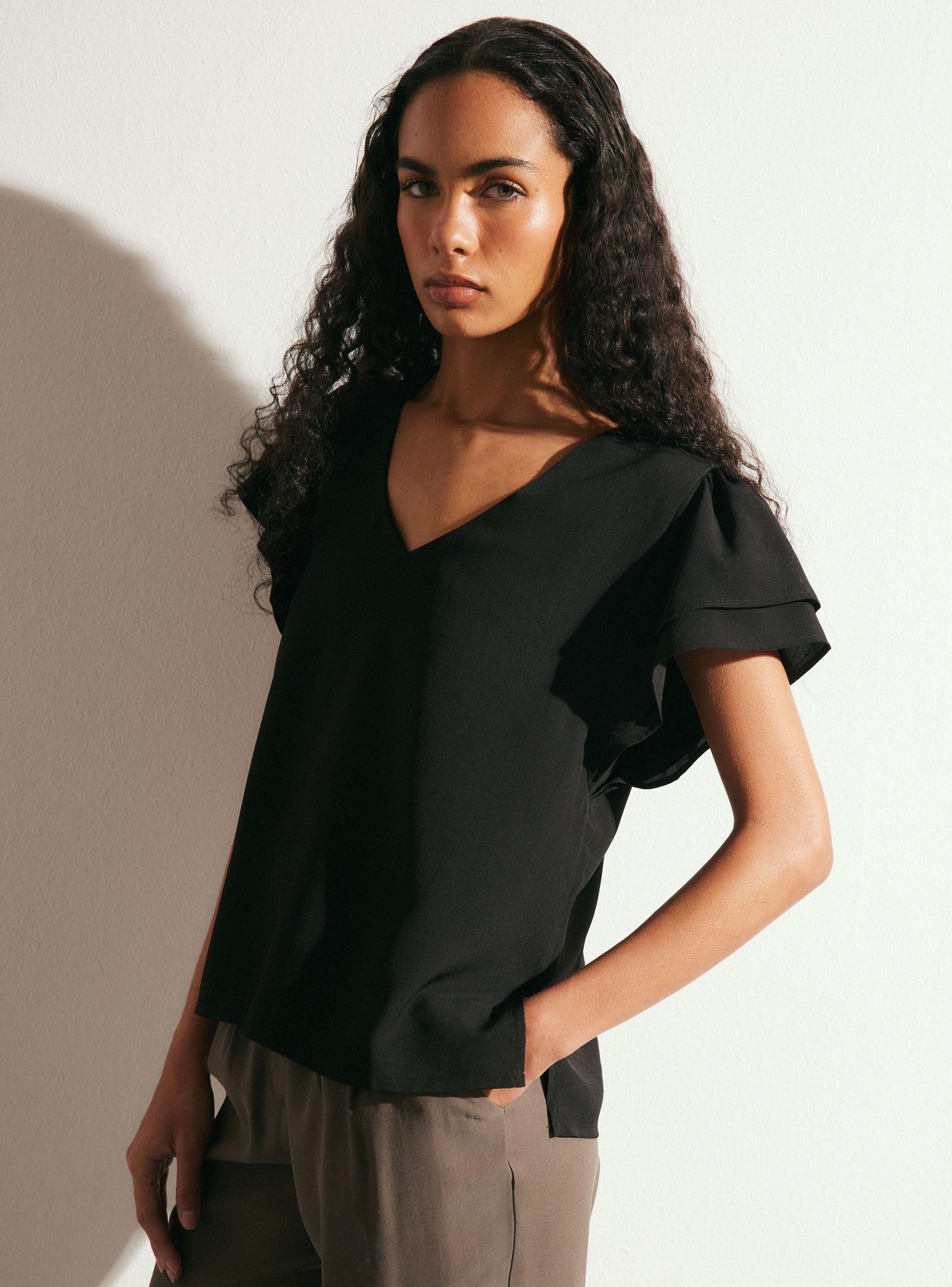Blusa con Doble Manga Fluida-0