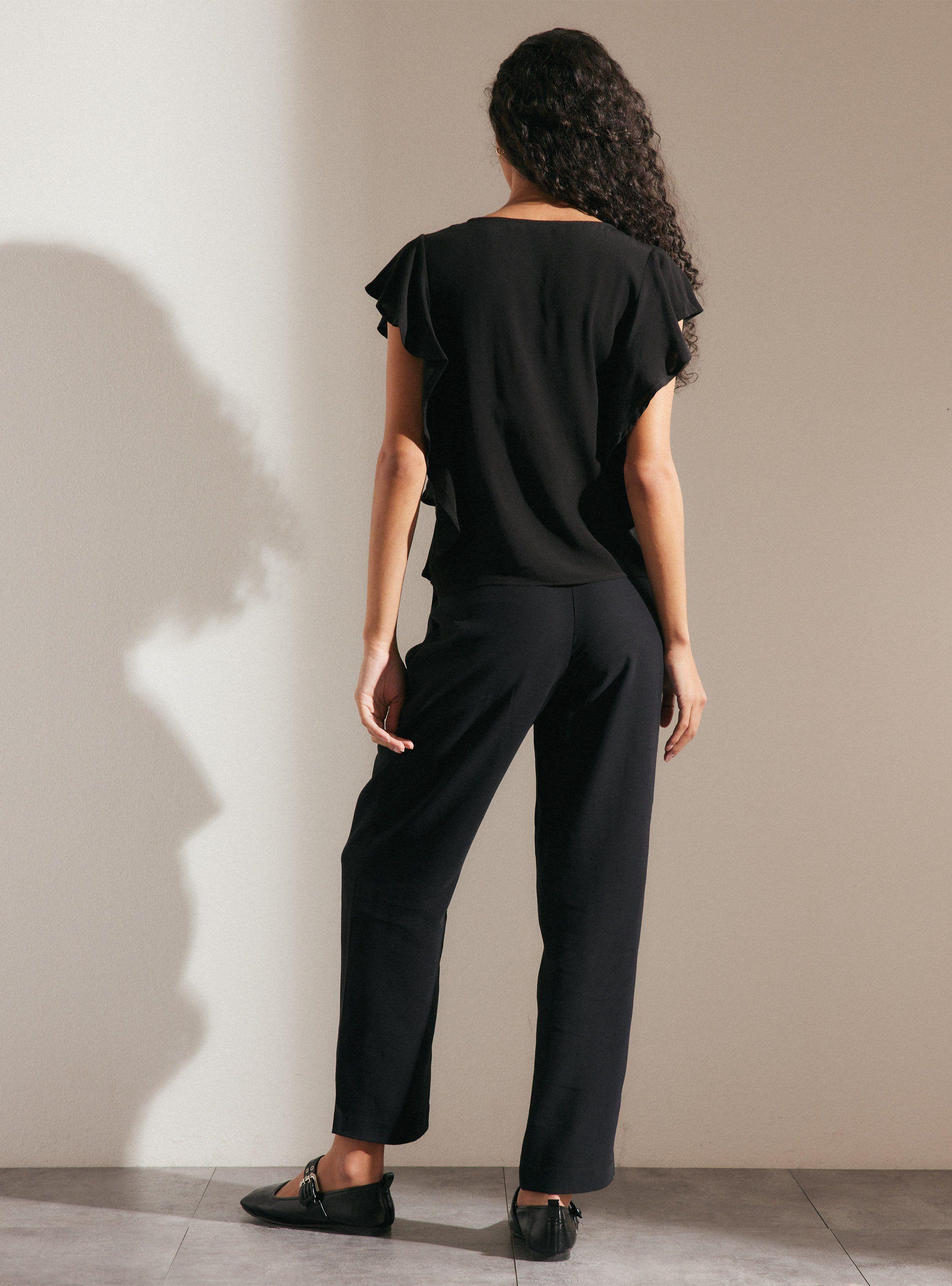 Blusa Fluida con Vuelo en Mangas-5