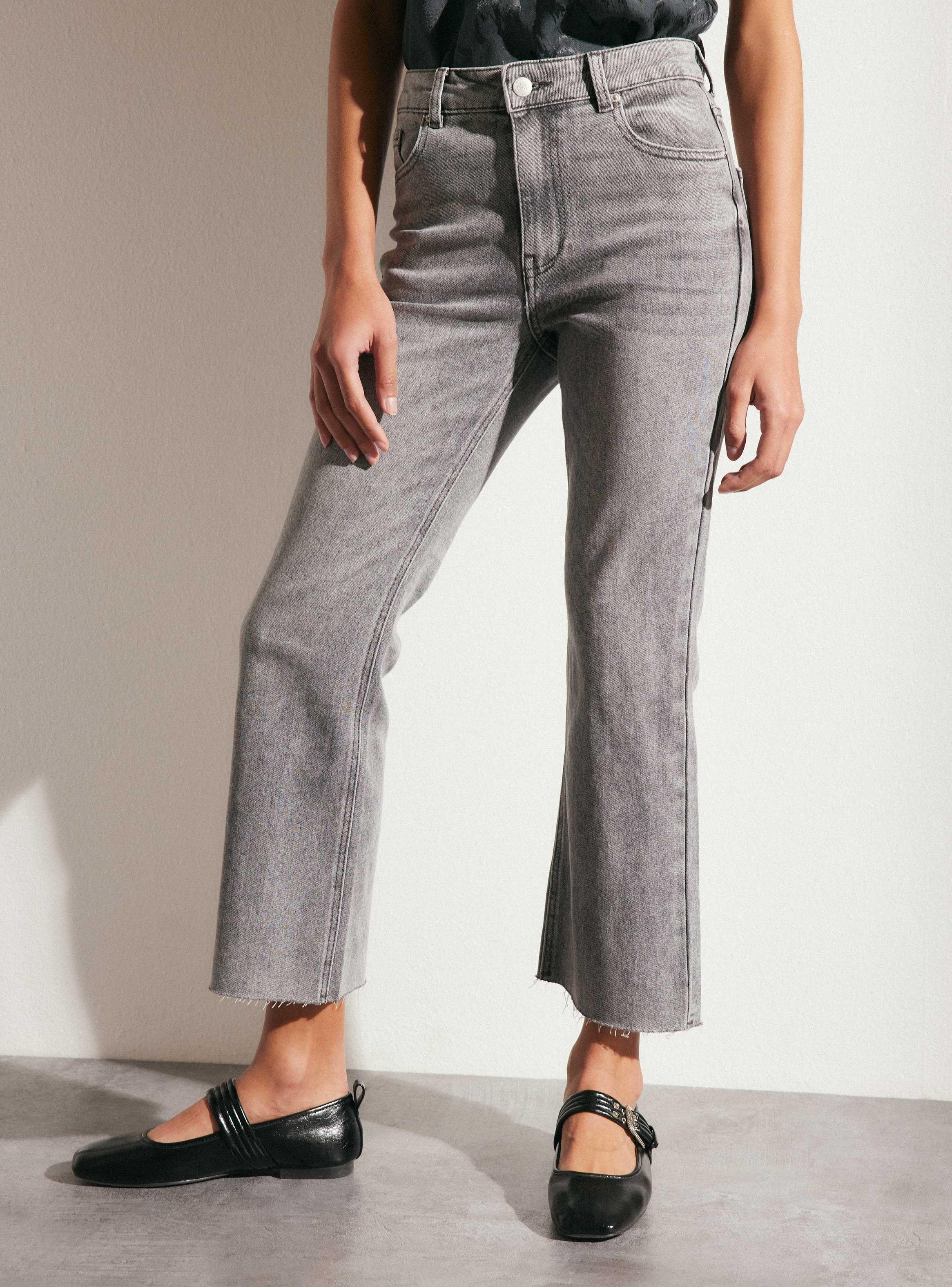 Jeans Crop Flare Tobillo a la Vista-0