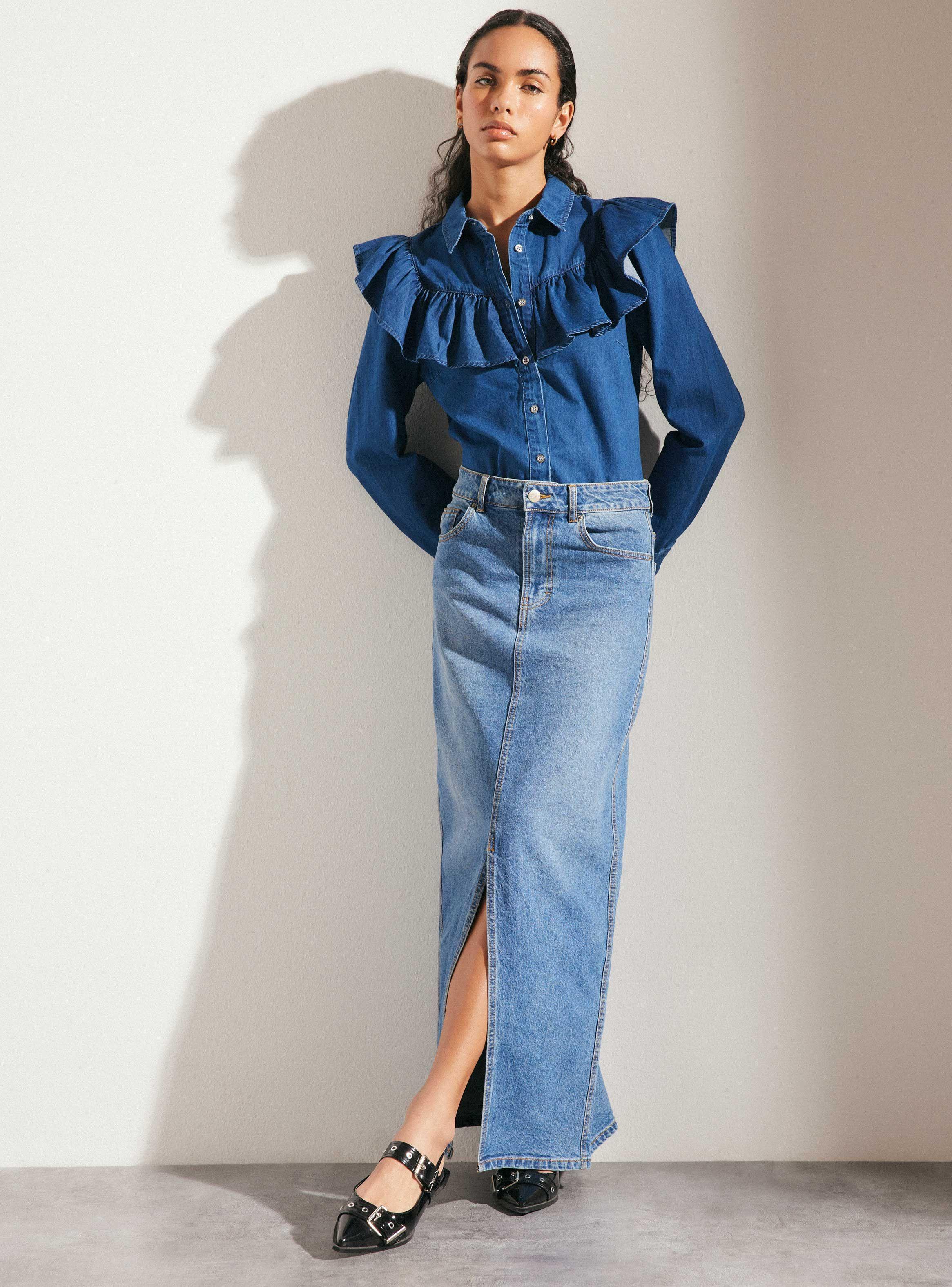 Blusa Denim con Vuelo-4