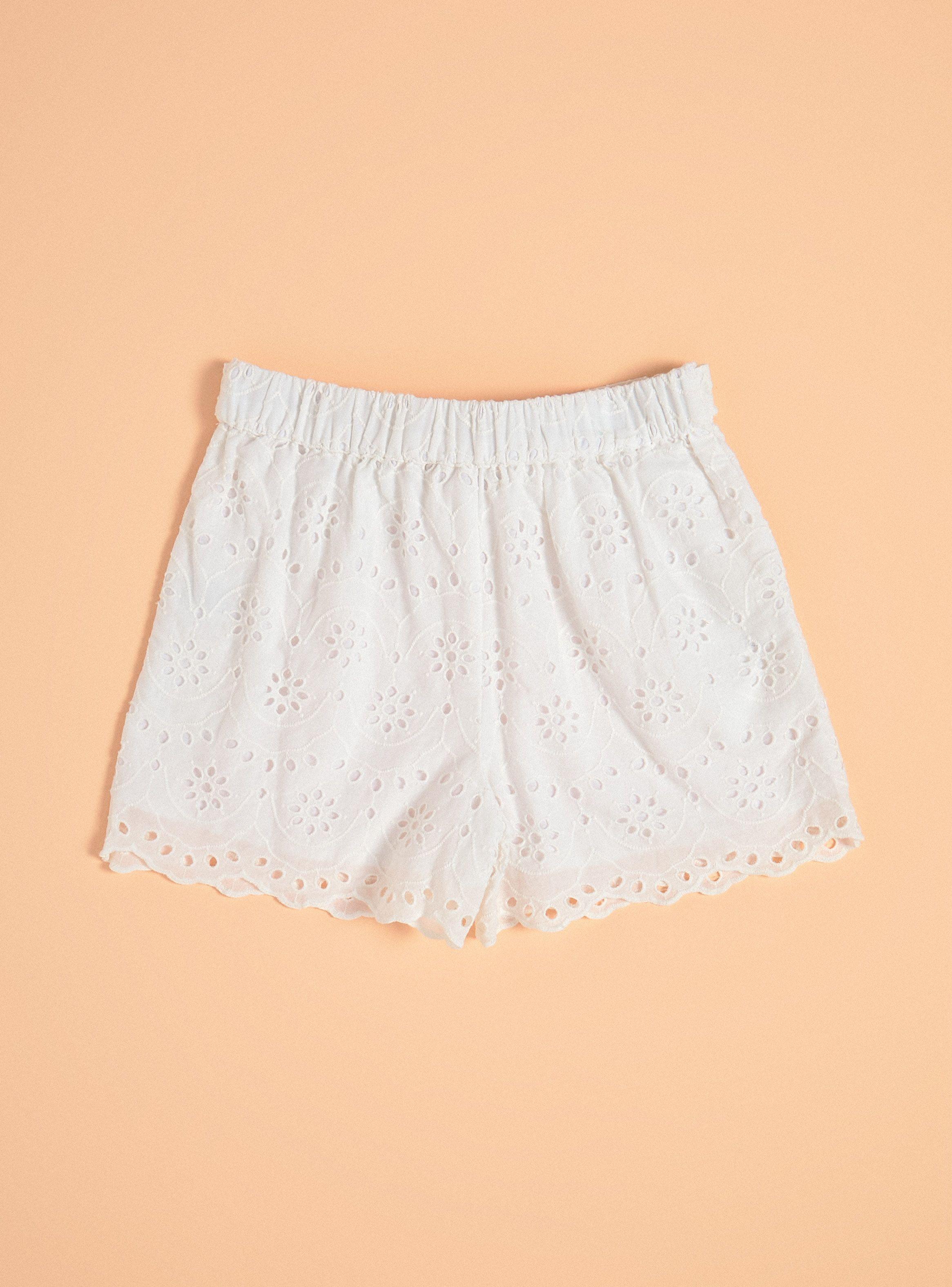 Short Tela Broderie, Cinturón Tipo Lazo-3
