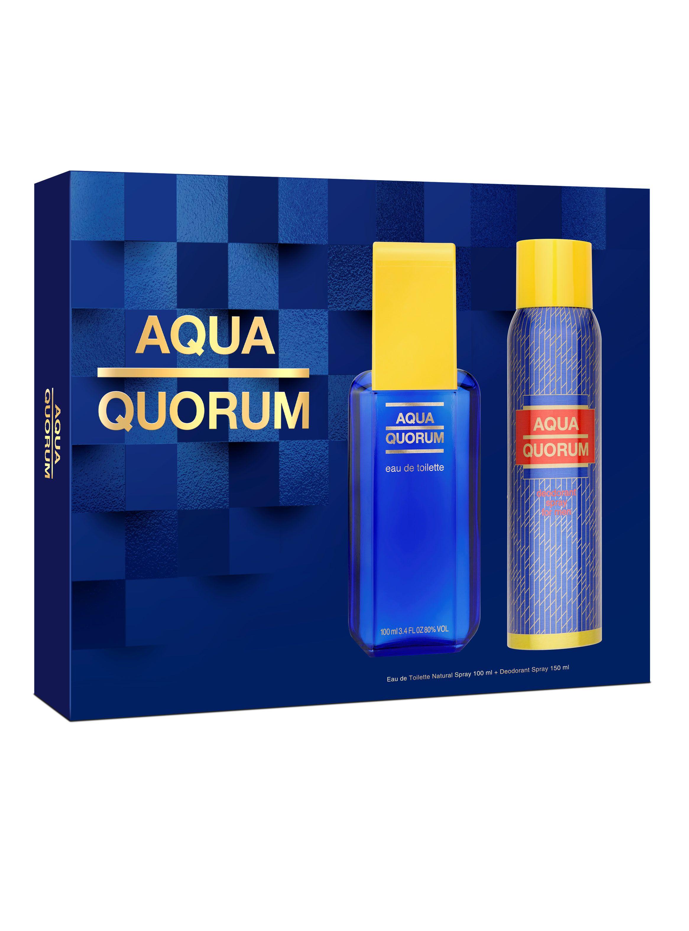 Set Perfume Aqua Quorum EDT Hombre 100ml + Desodorante 150ml-0