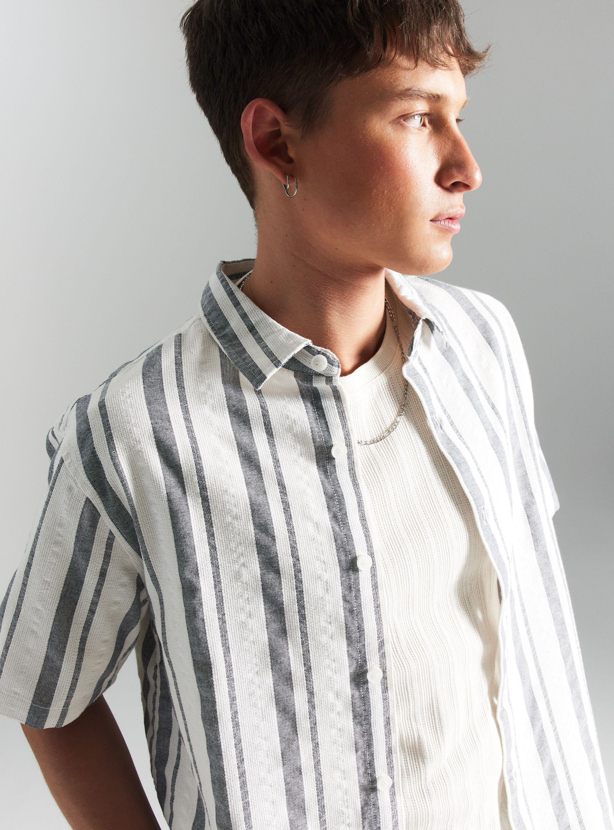 Camisa Casual Tejida Rayas-2