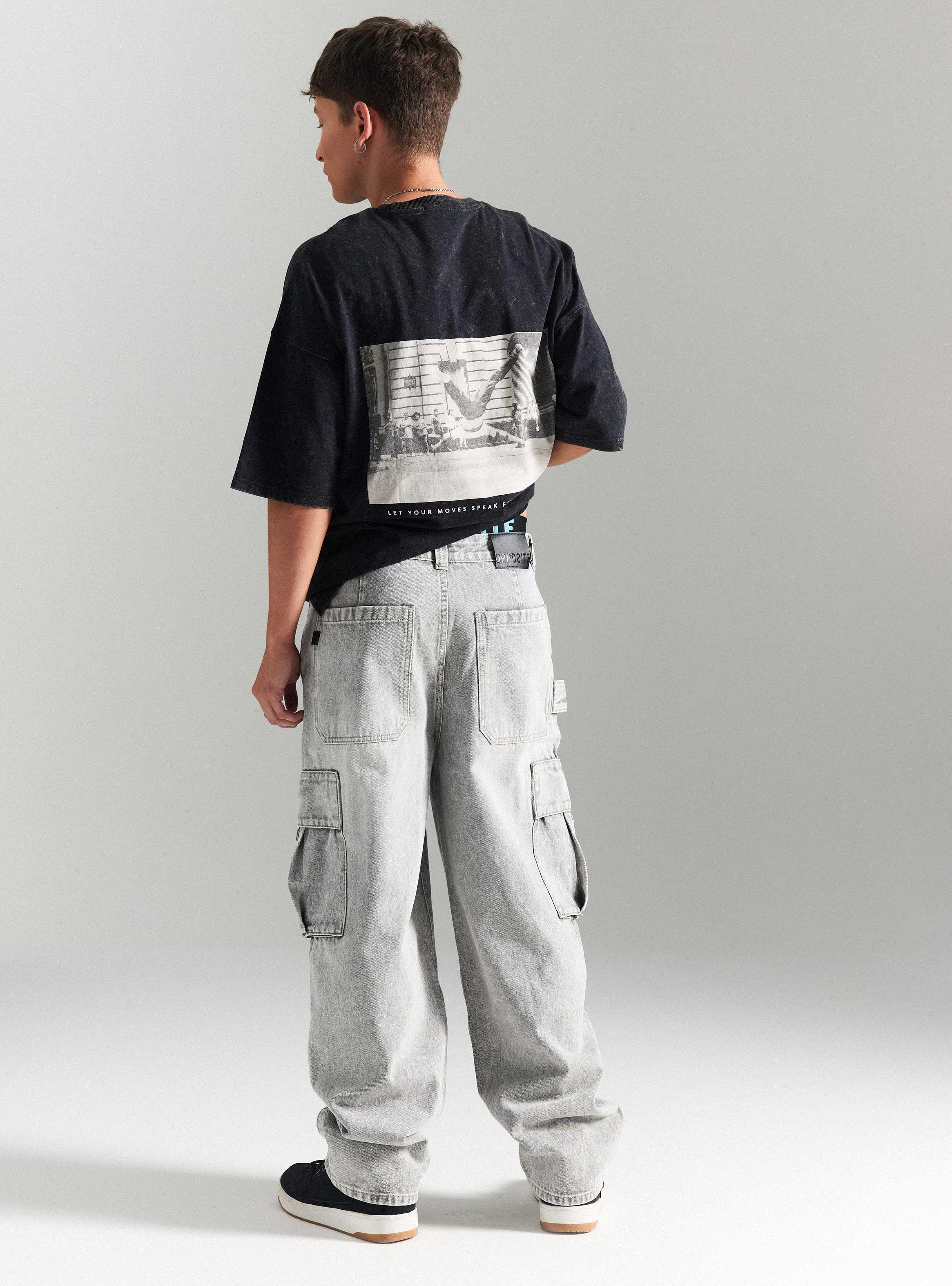 Jeans Skater Deslavado Gris-5