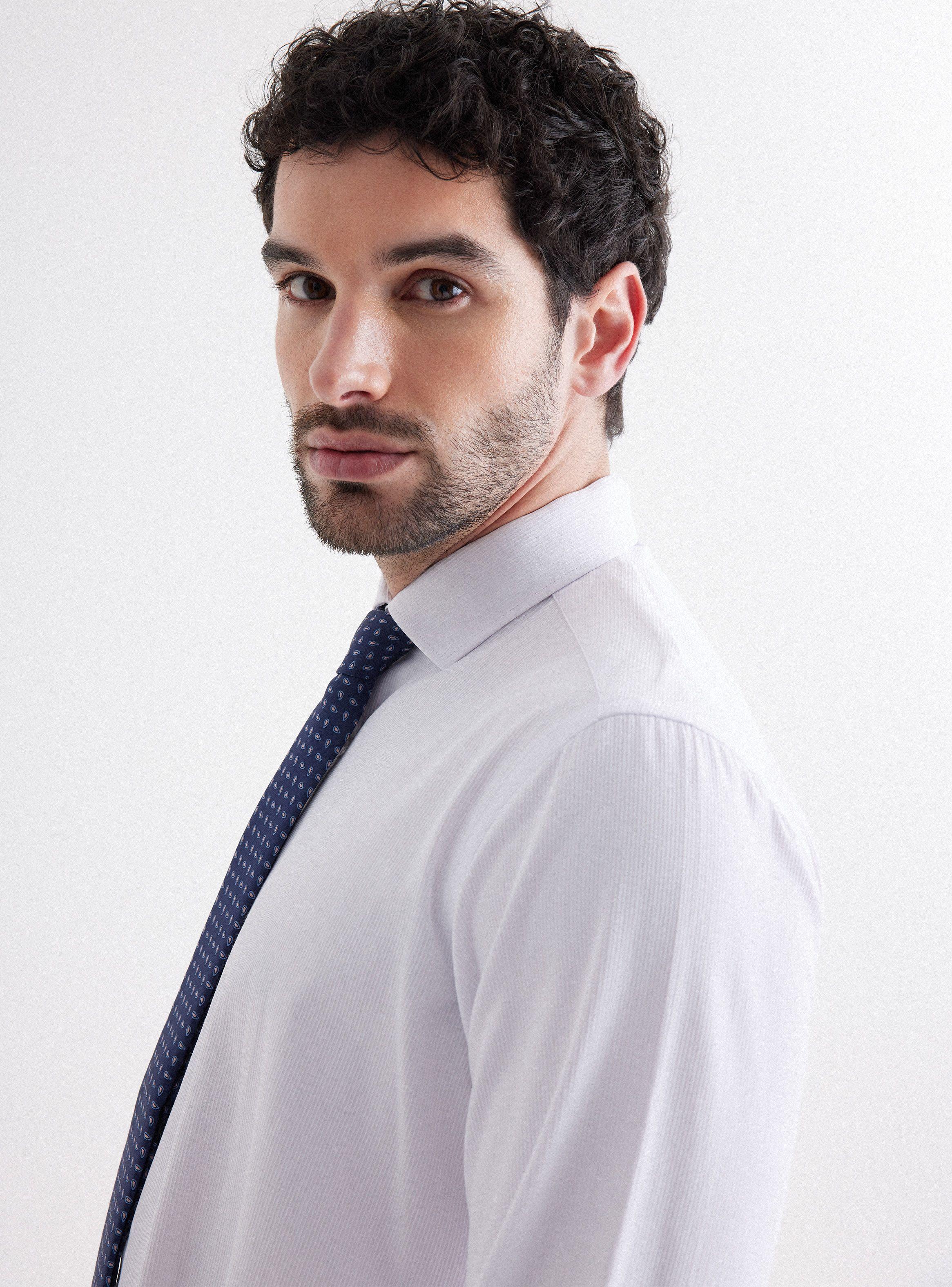 Camisa de Vestir Slim Fit Texturada y Fantasía-3