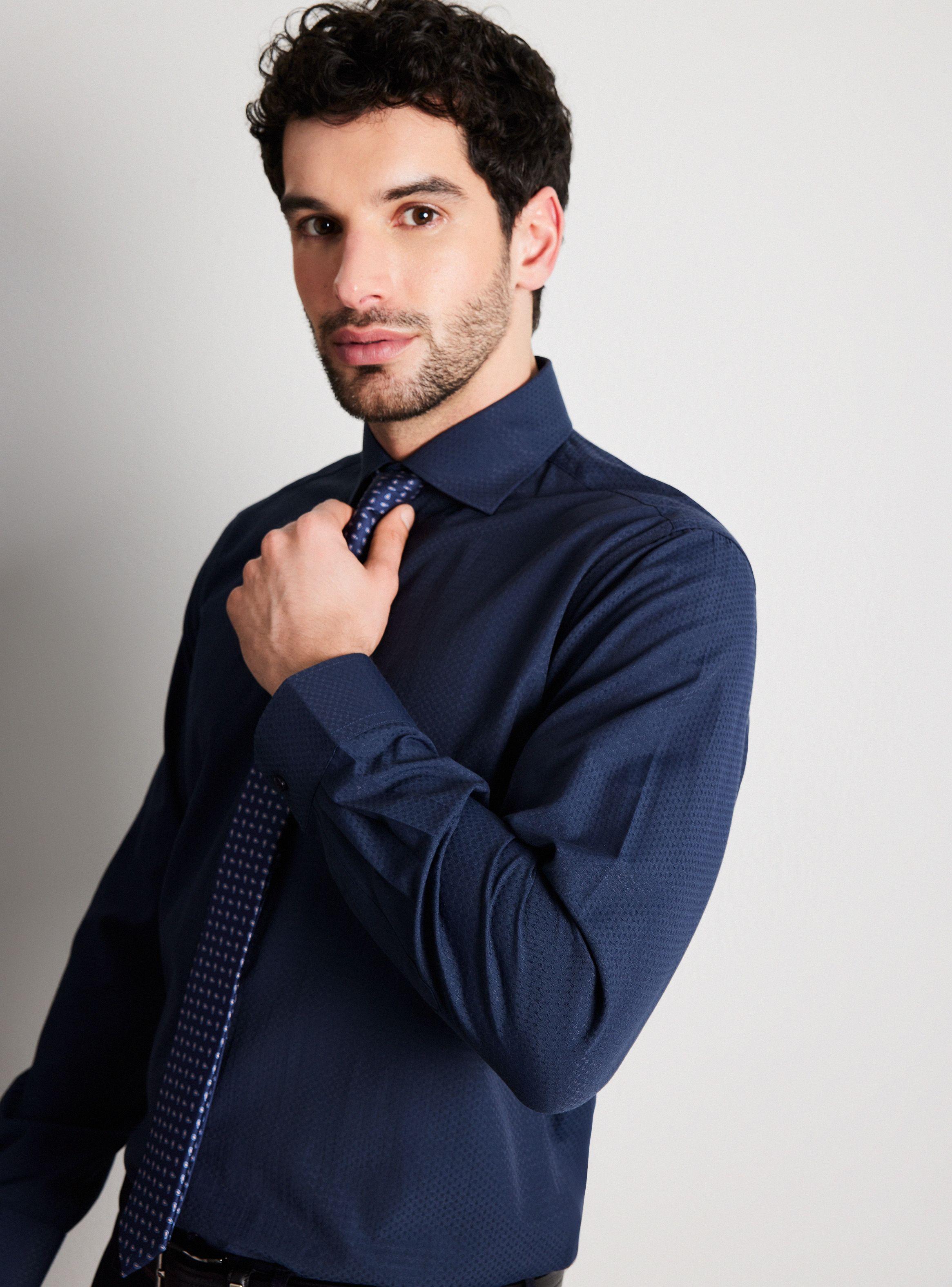 Camisa de Vestir Texturada y Fantasía Slim Fit-2