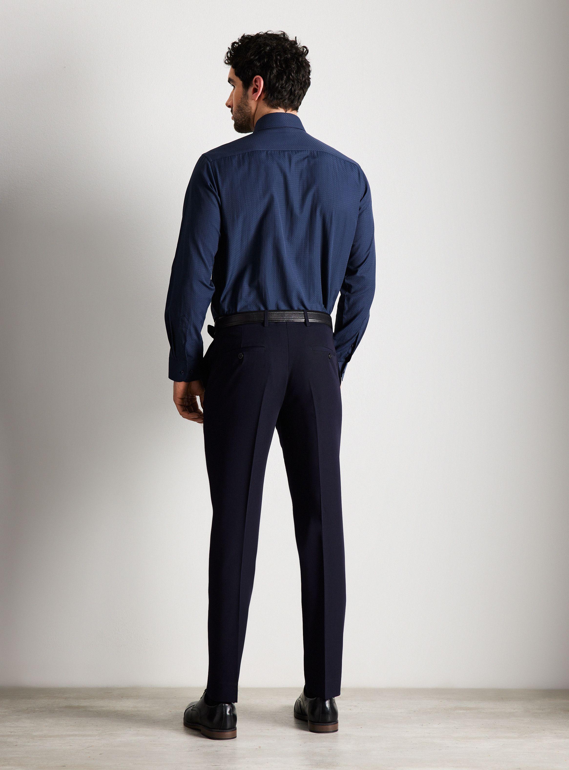 Camisa de Vestir Texturada y Fantasía Slim Fit-5